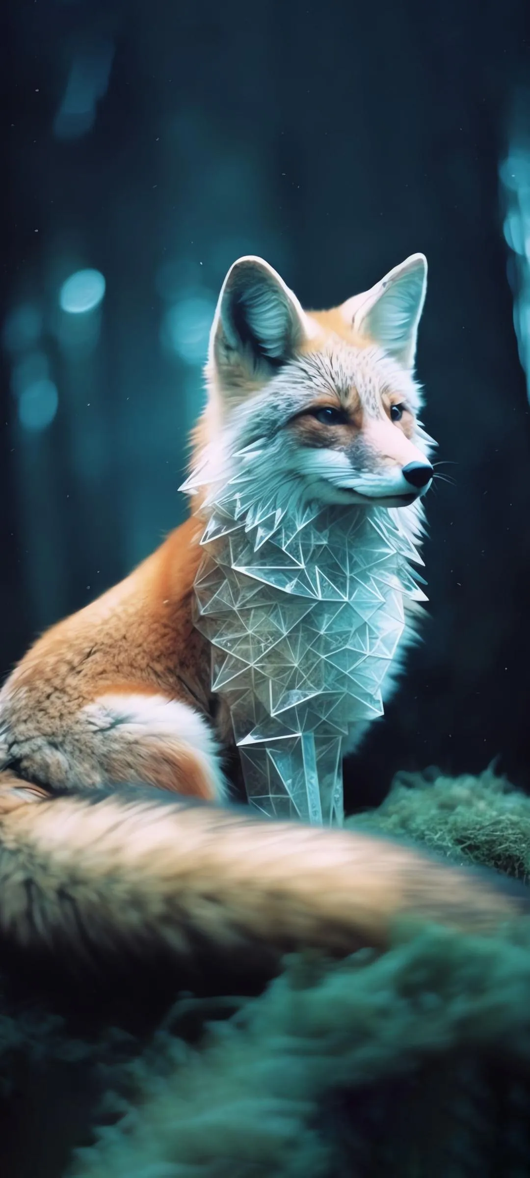 Beautiful Fox Sitting in Forest Morning Light Wallpaper