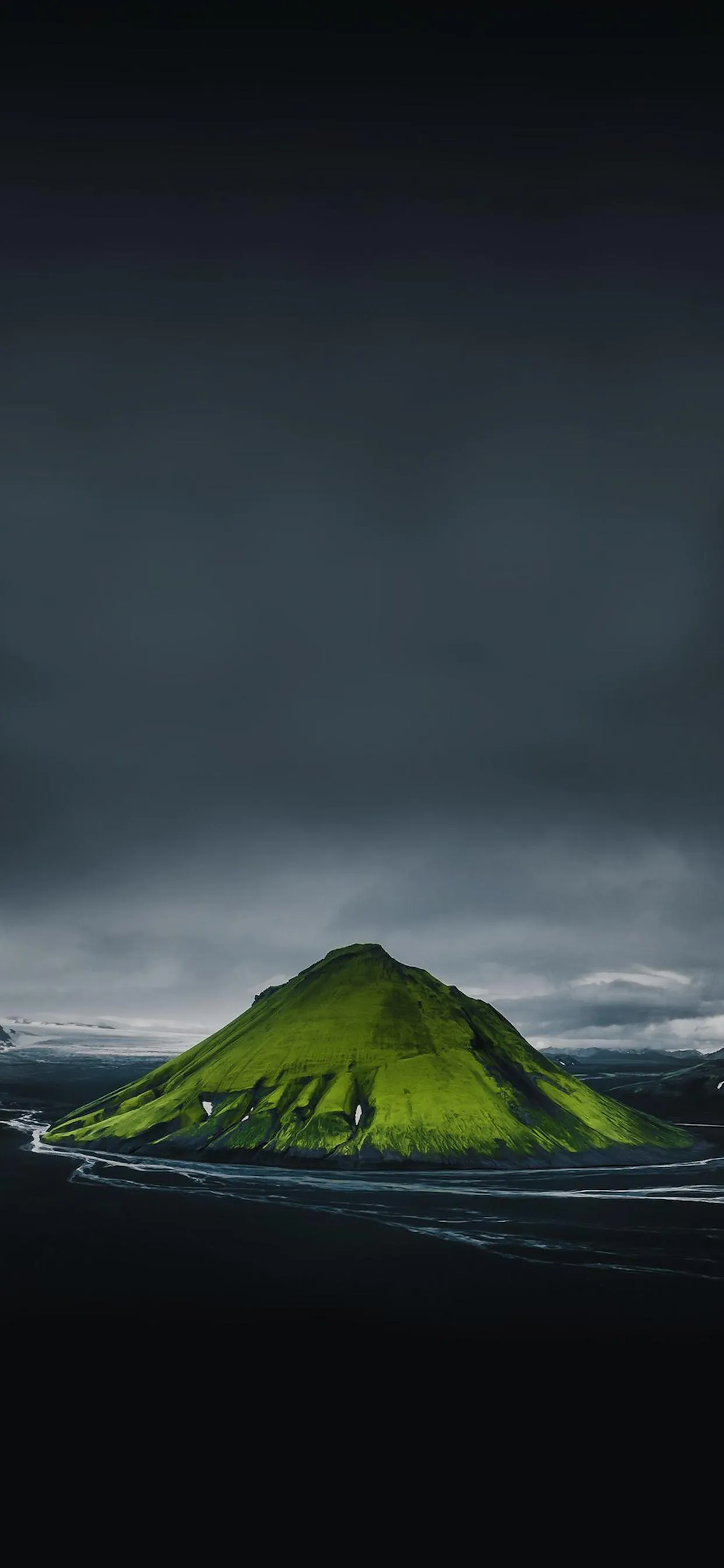 Beautiful Green Hill Under Clouds Natural Mobile Wallpaper