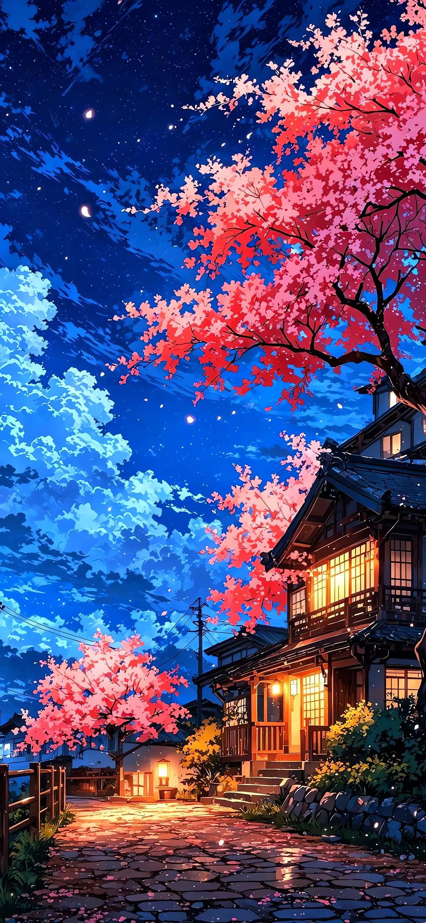 Beautiful Japanese Temple Surrounded by Pink Blossoms