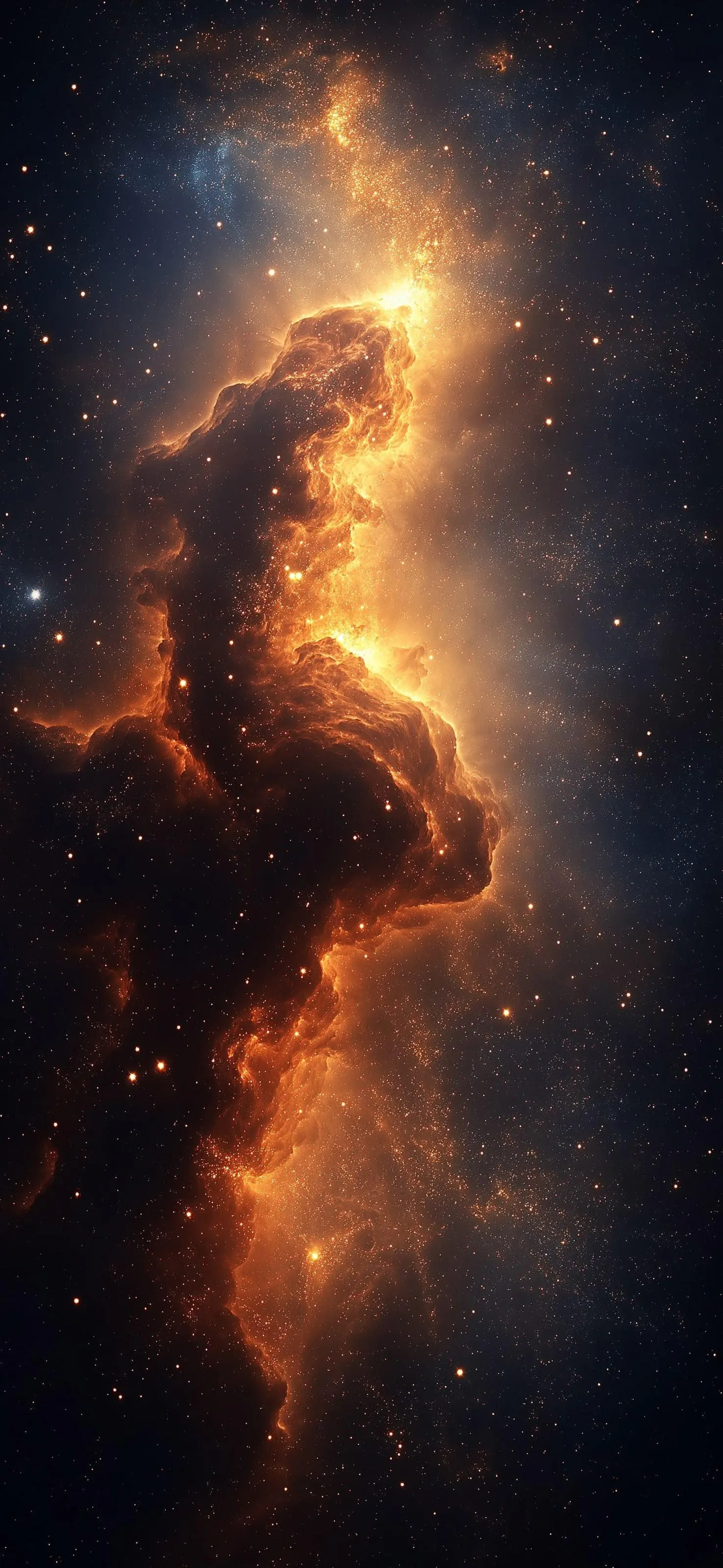 Beautiful Orange Nebula Floating in Dark Space Wallpaper