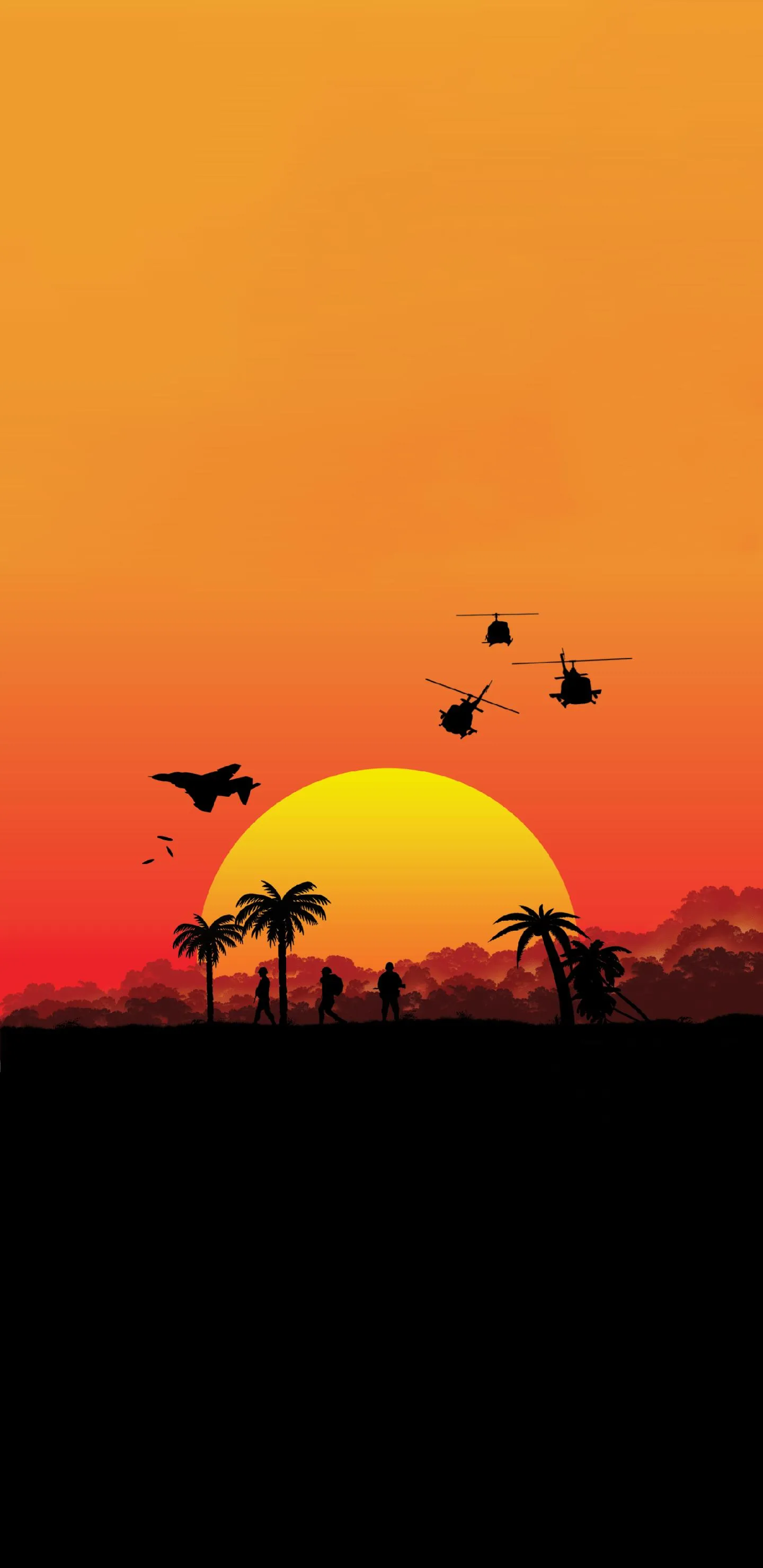 Beautiful Sunset Nature with Trees Mobile Wallpaper Full HD