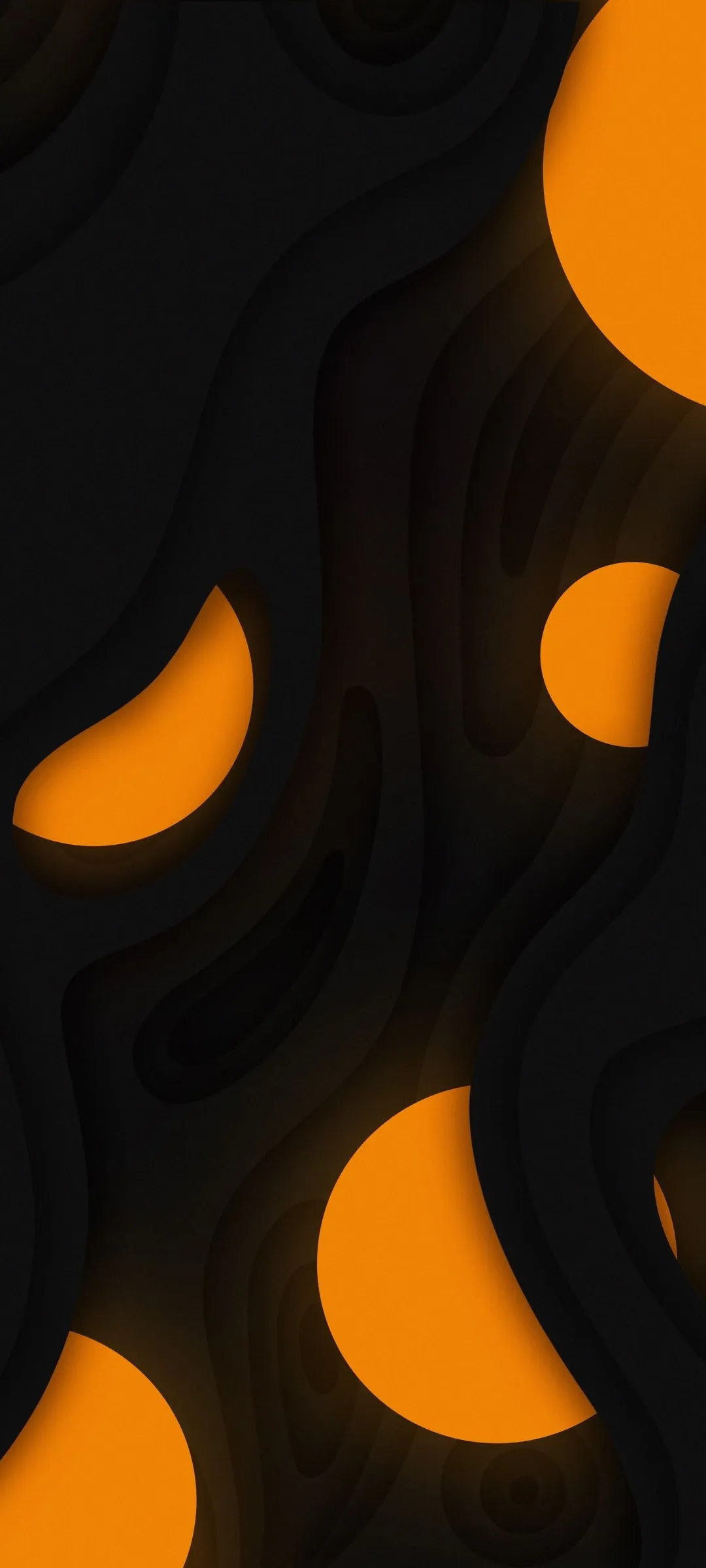 Black and Orange Abstract Art Design for OnePlus Nord