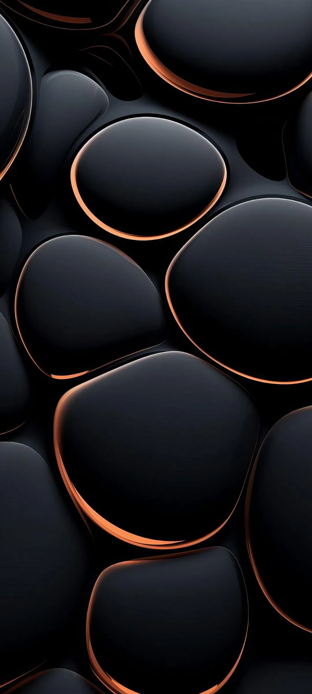 Black and Orange Tube Pattern 3D Background Mobile Wallpaper