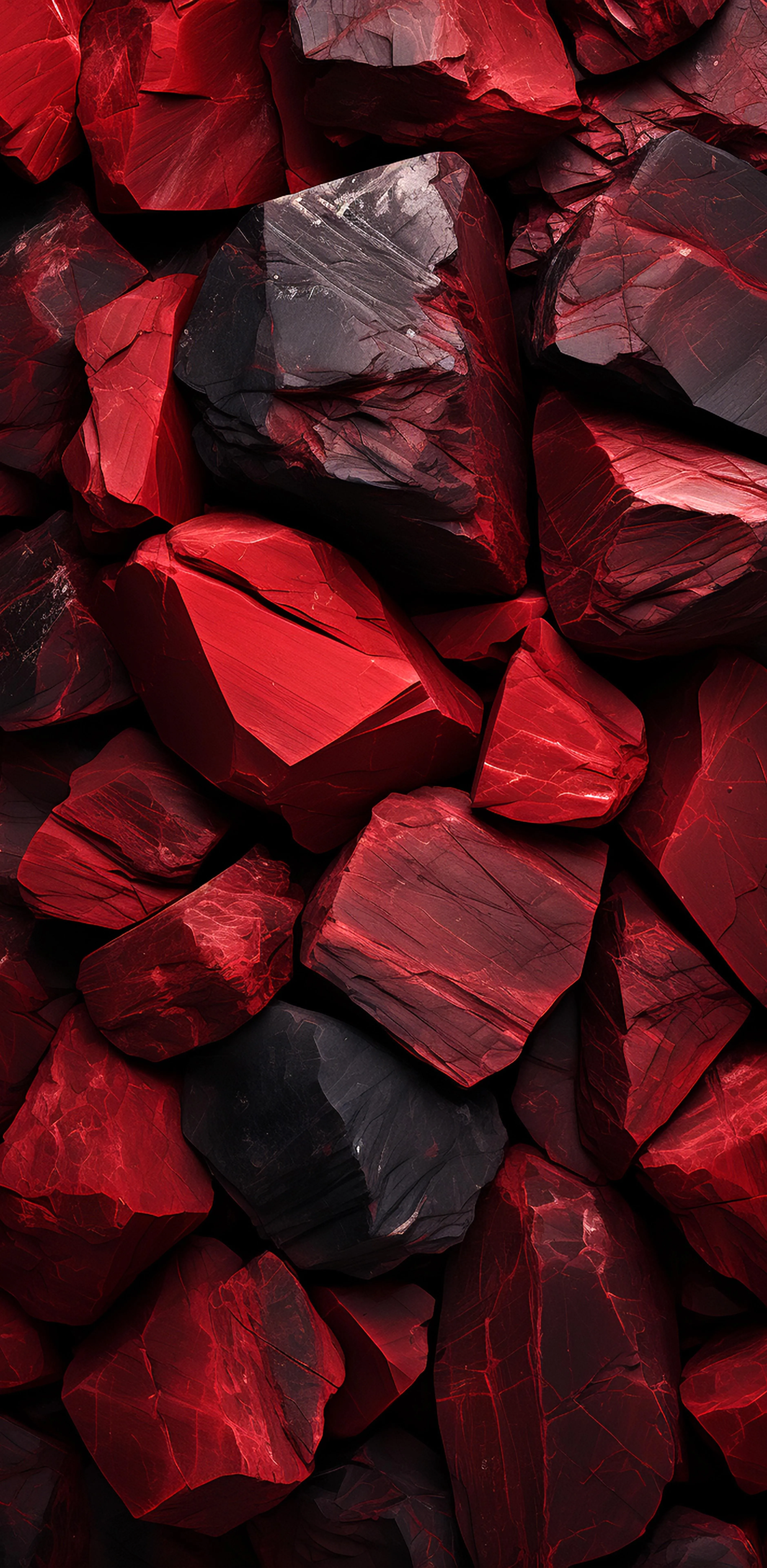 Black and Red Volcanic Stones Close Up Texture 8K Image