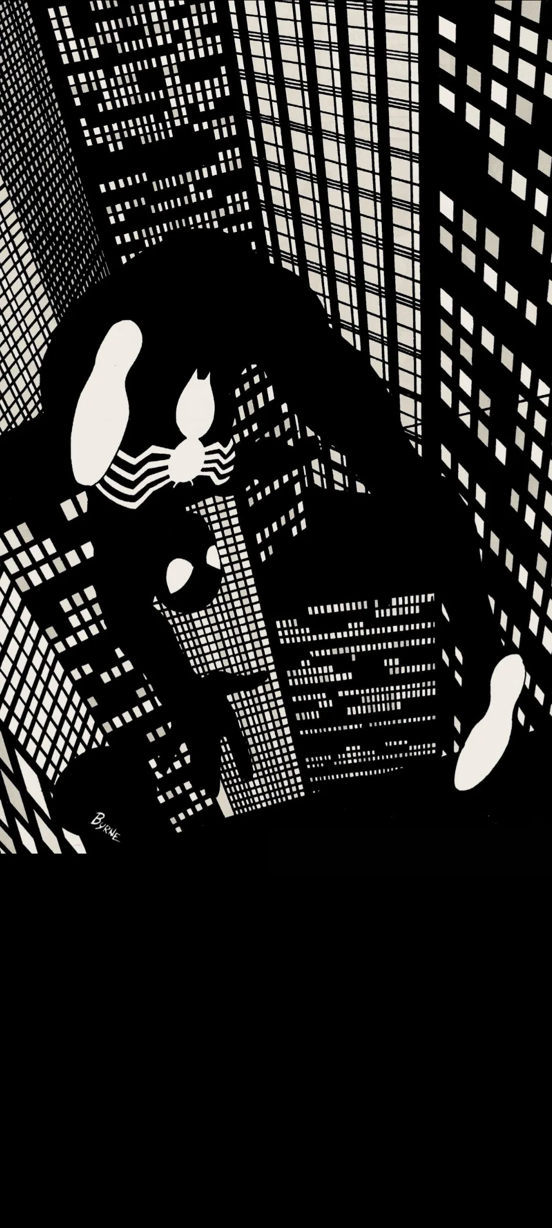 Black and White City Scene with Spiderman in Focus Wallpaper