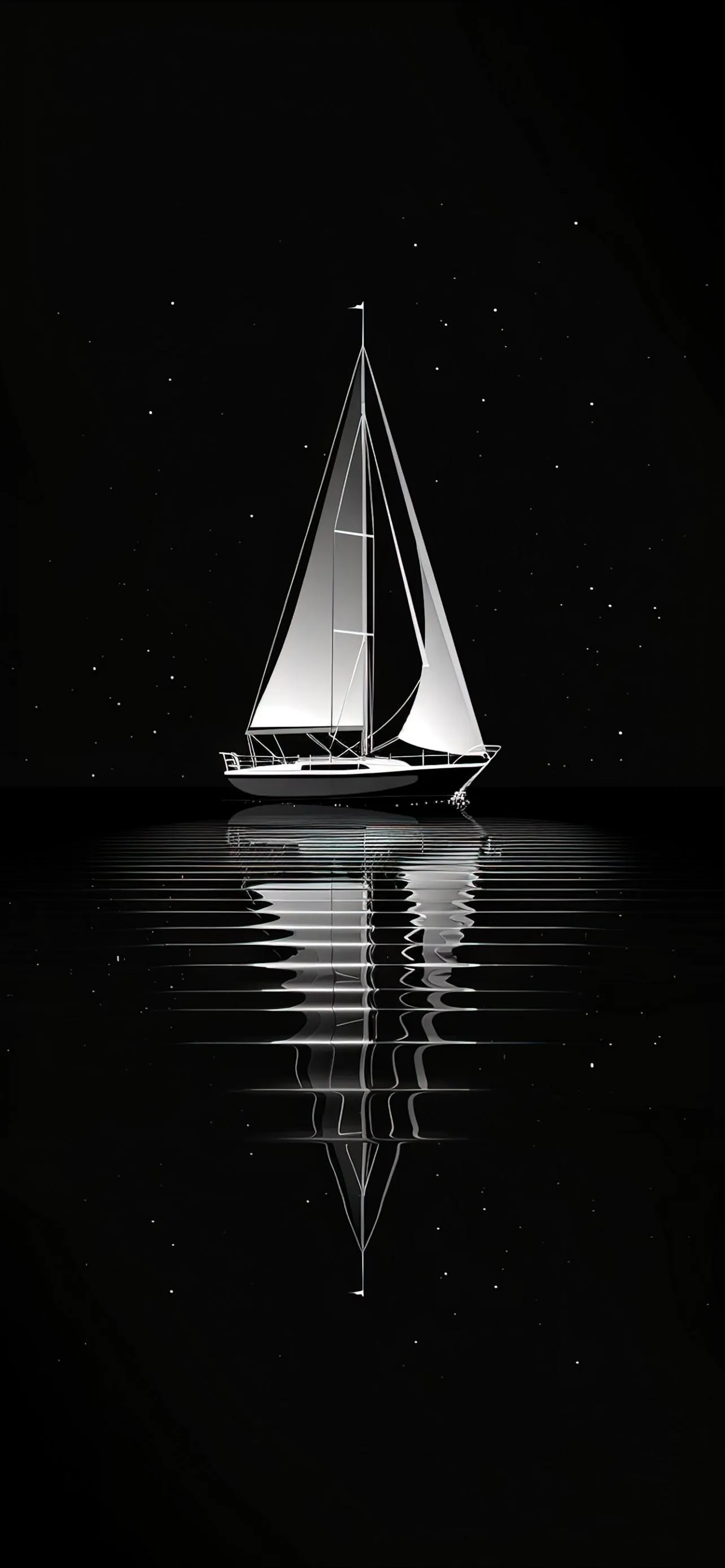 Black and White Sailboat Wallpaper for Calm Energy HD
