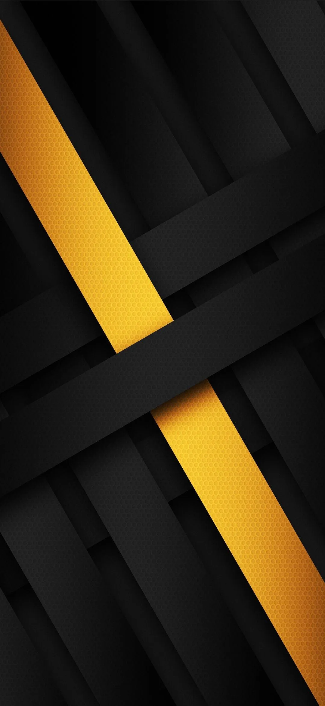 Black and Yellow Geometric Layers Mobile Wallpaper