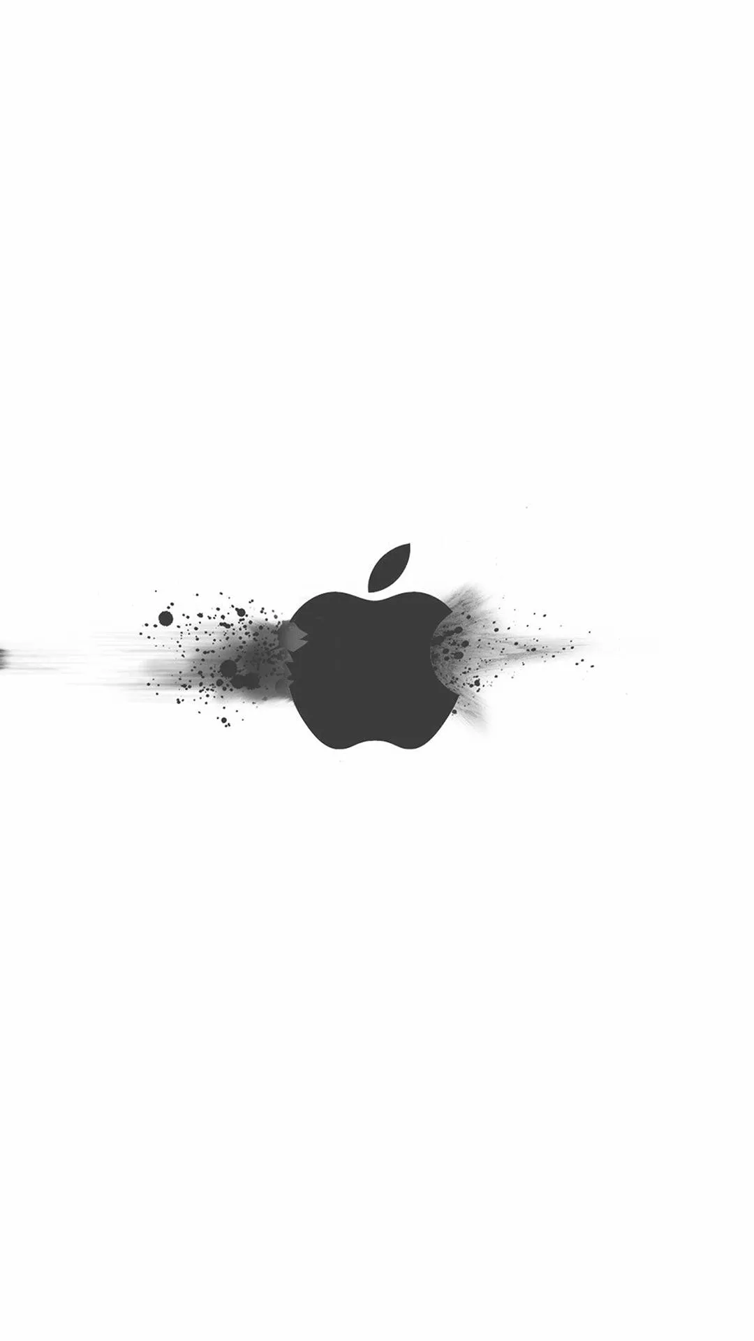 Black Apple Ink Splash on White Minimal HD Wallpaper