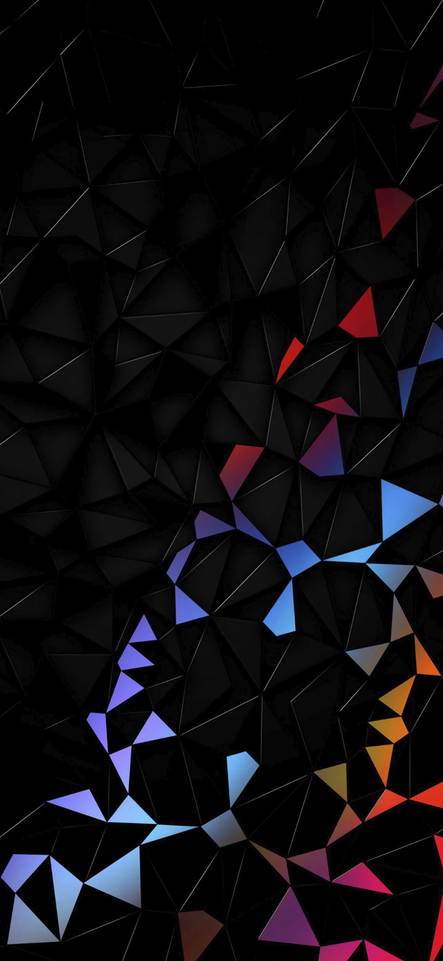 Black Background with Red and White Shards Explosion