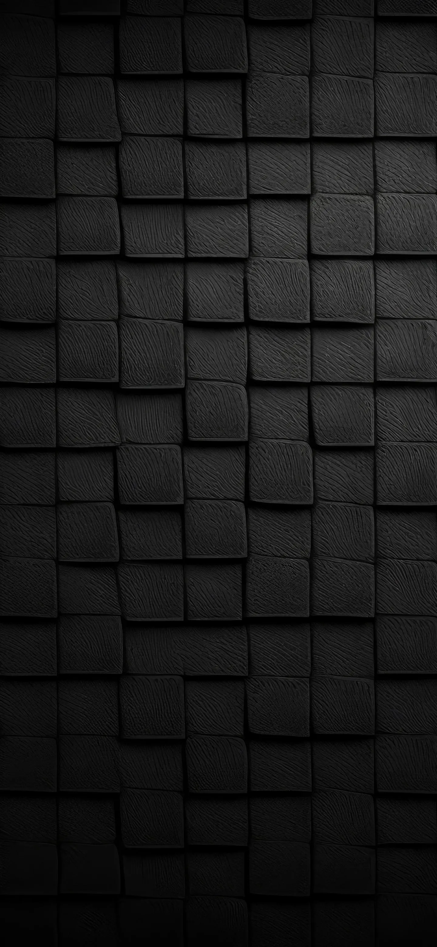 Black Brick Wall Pattern with Dim Lighting Wallpaper