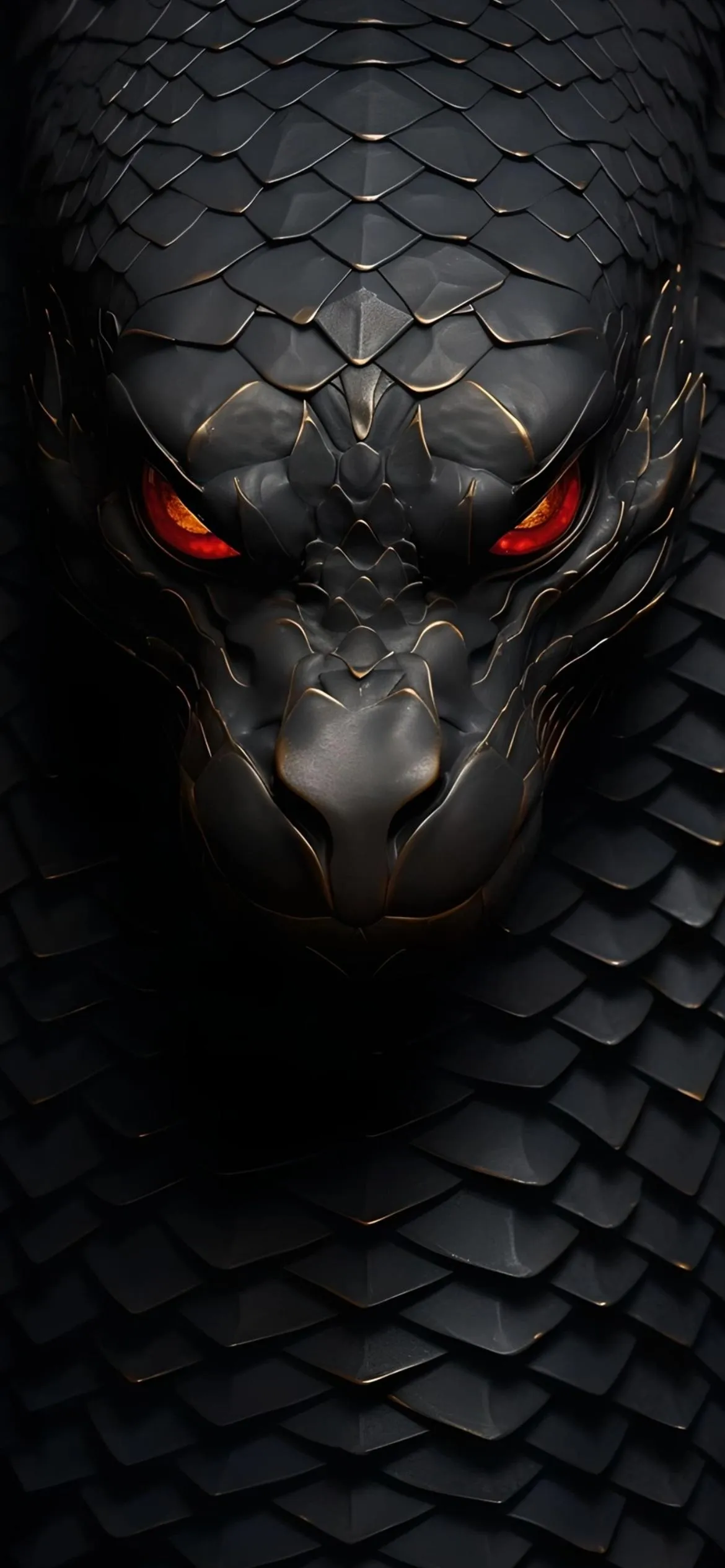 Black Dragon Eye Texture with Red Fiery Glow Design