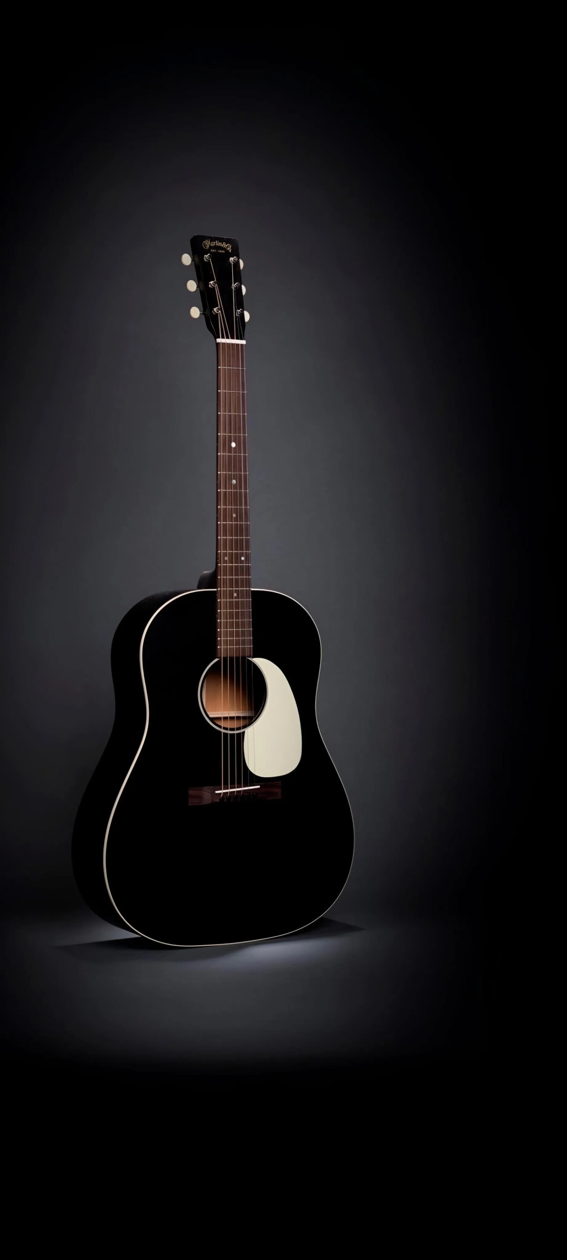 Black Guitar Studio Photography Mobile Wallpaper