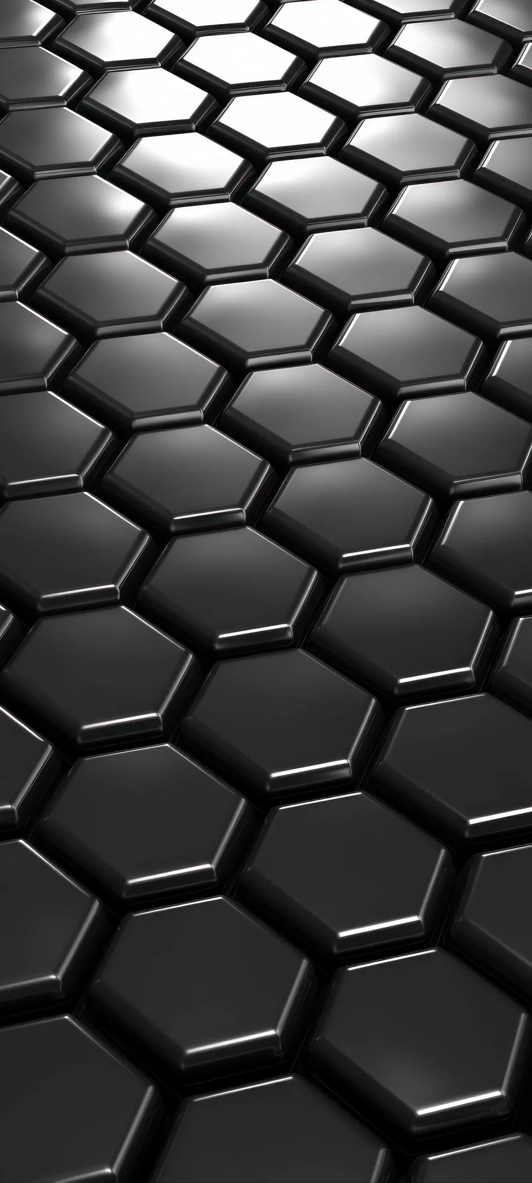 Black Honeycomb Pattern with Glossy Texture Art Wallpaper