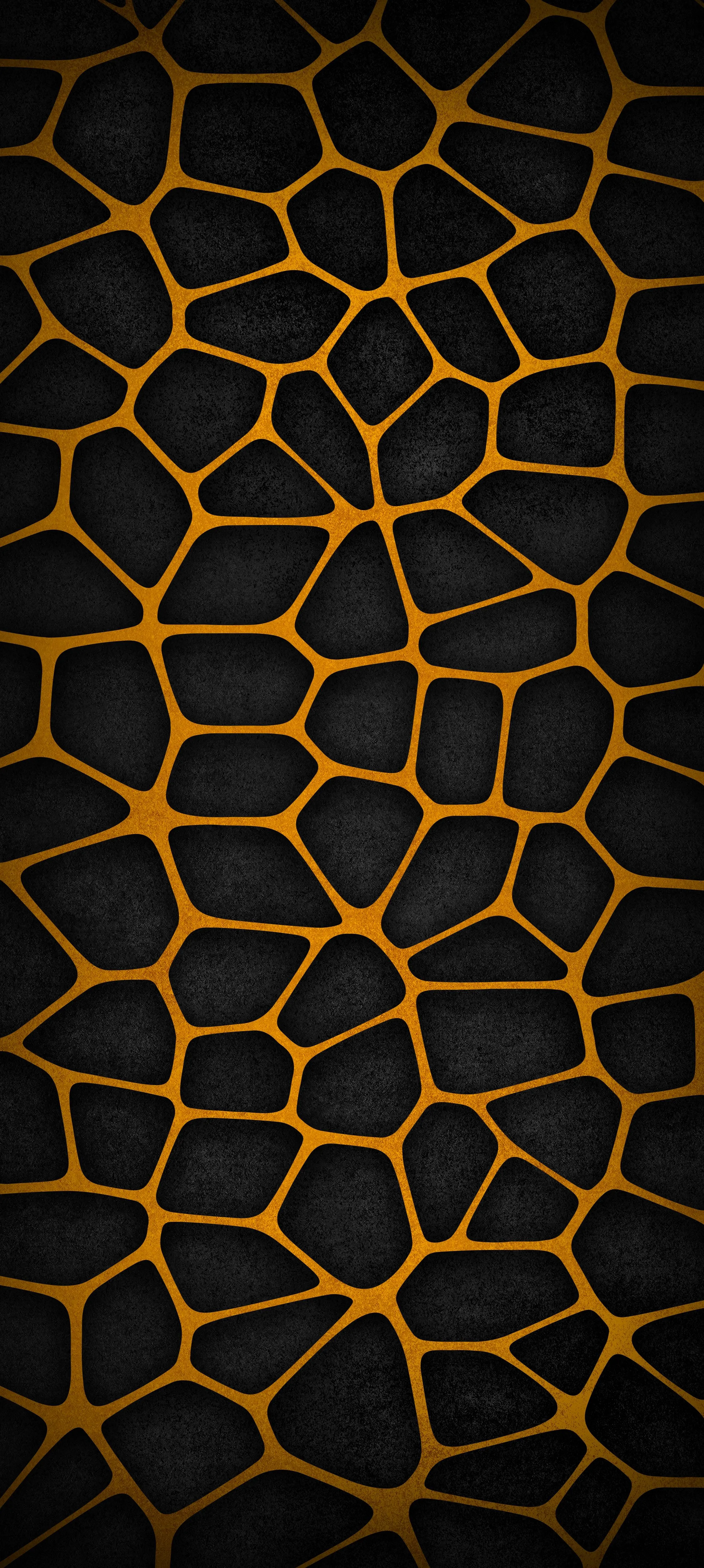 Black Irregular Pattern with Orange Glowing Edges Image