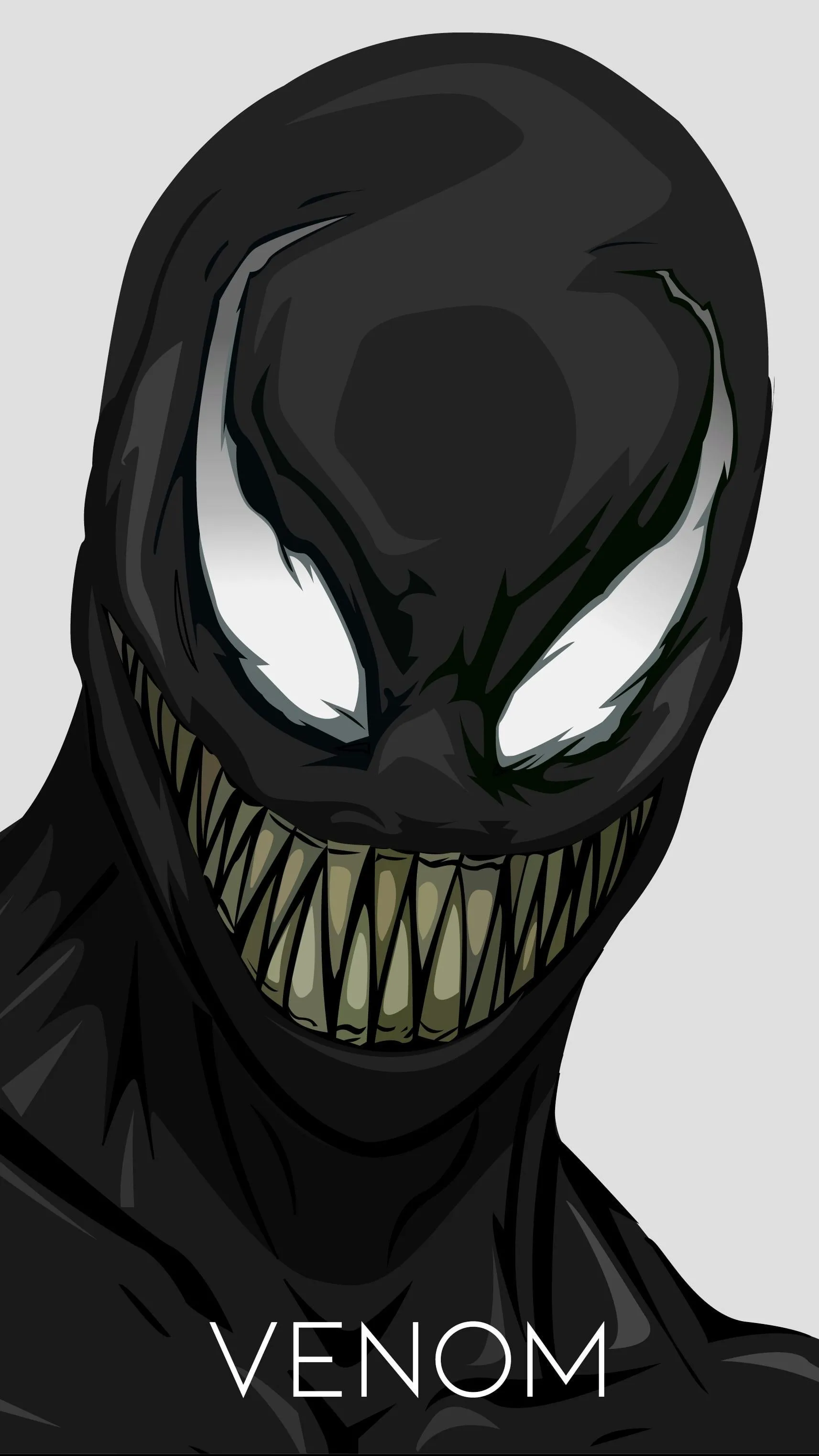 Black Masked Creature with Sinister Wide Toothed Grin