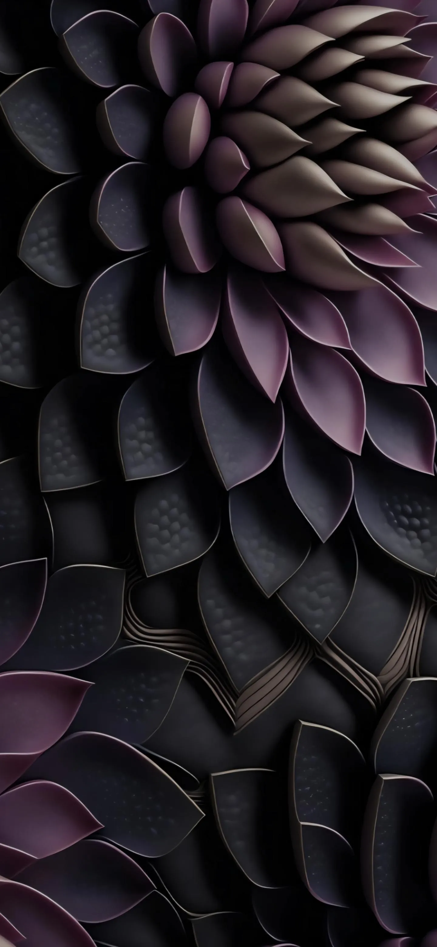 Black Petal Flower Pattern in Close Up Artistic Style