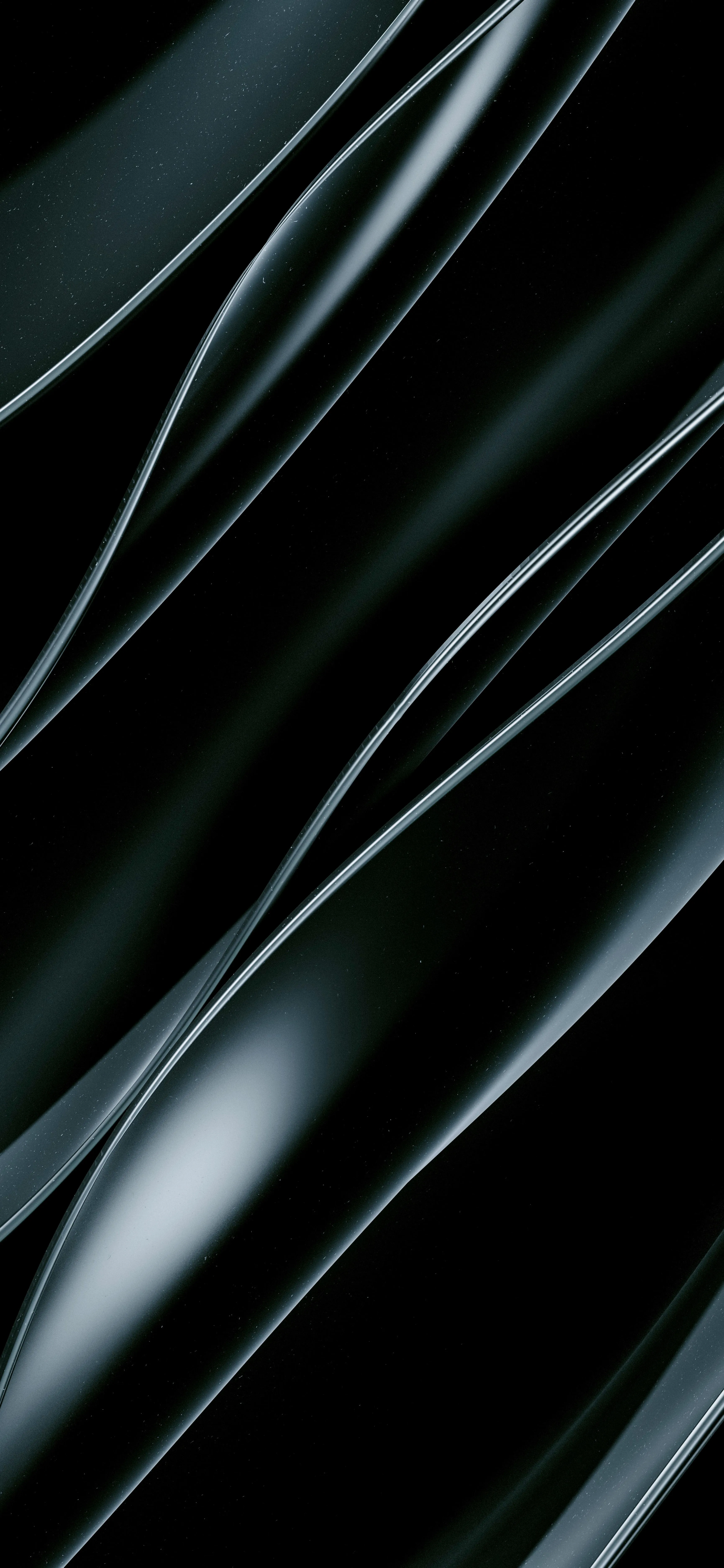Black Shiny Striped Surface with Glossy Metal Texture