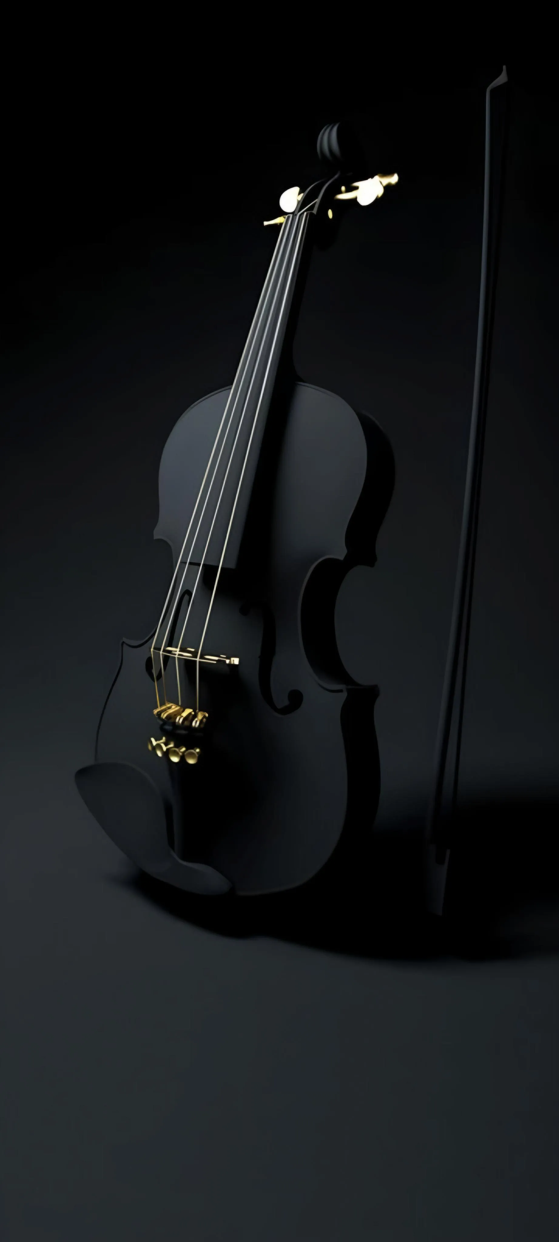 Black Violin With Shadow Minimalist Music Background