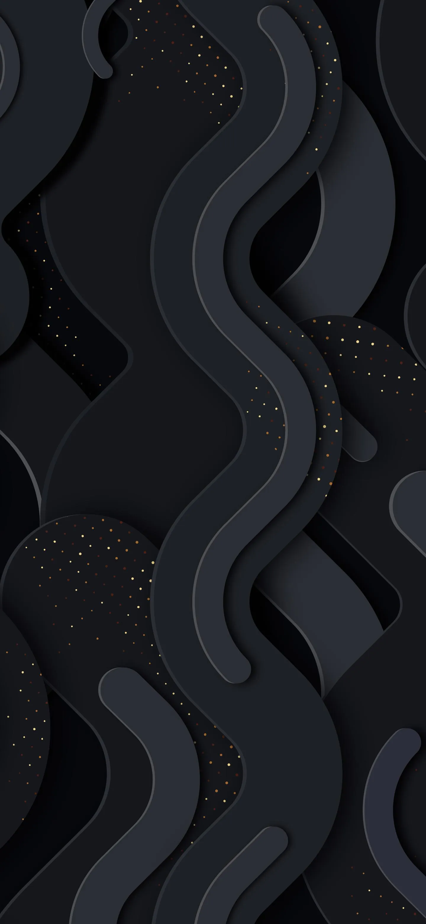 Black Wave Pattern Abstract Minimal Phone Art Wallpaper