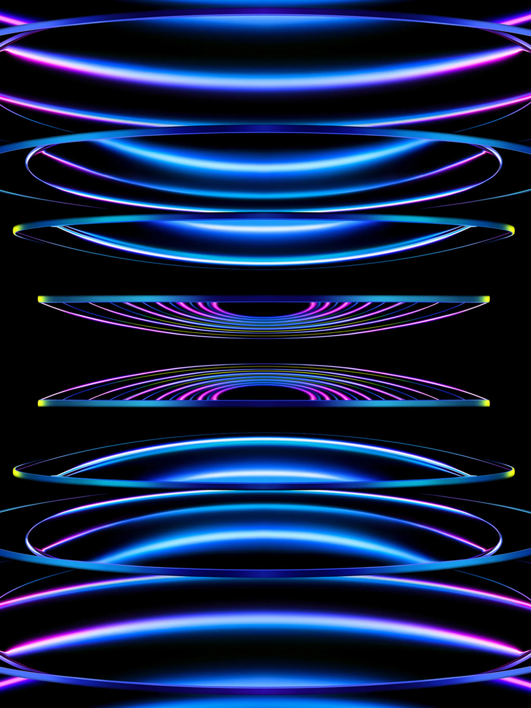 Blue and Black Futuristic Rings Forming Abstract Shape