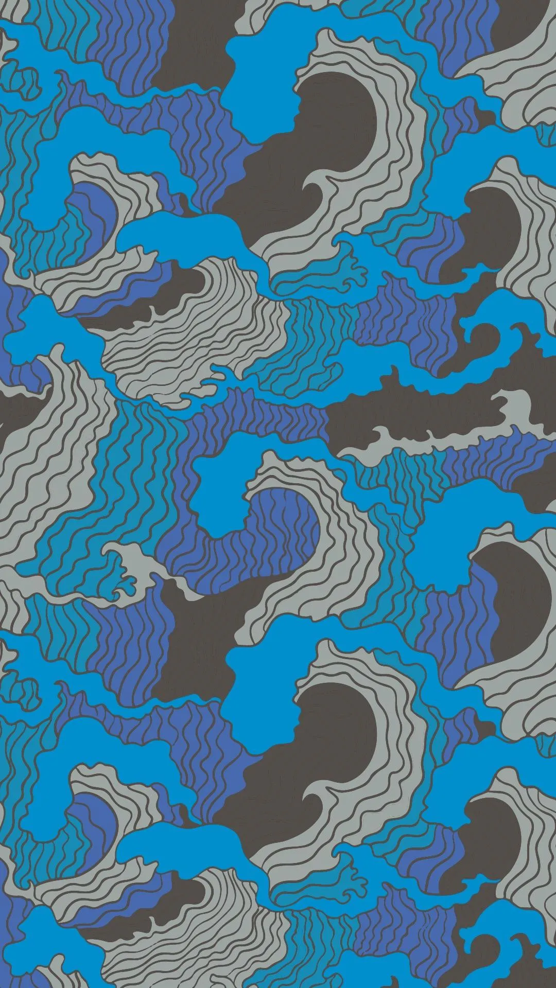 Blue and Gray Camo Pattern in Modern Digital Texture