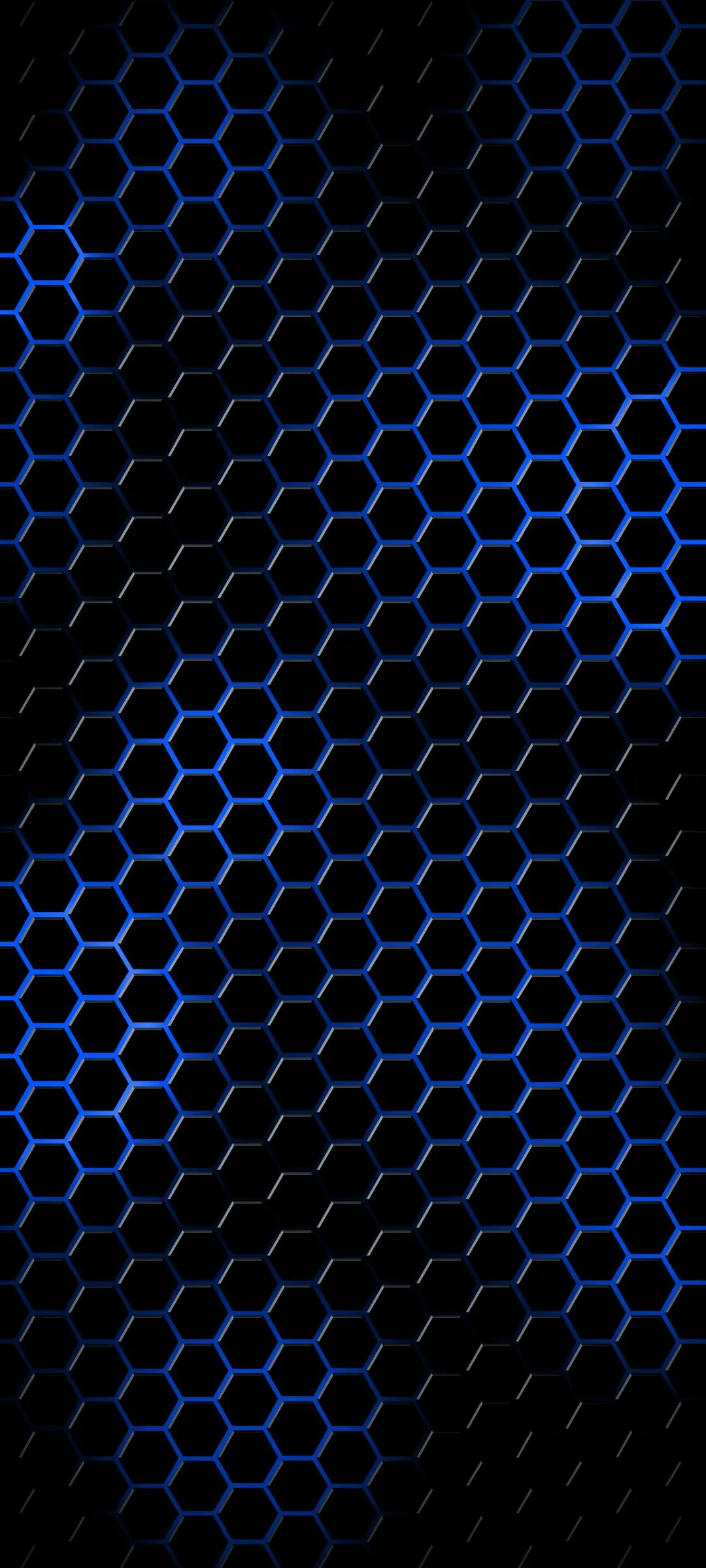 Blue Black Honeycomb Texture with Subtle Gradient Wallpaper