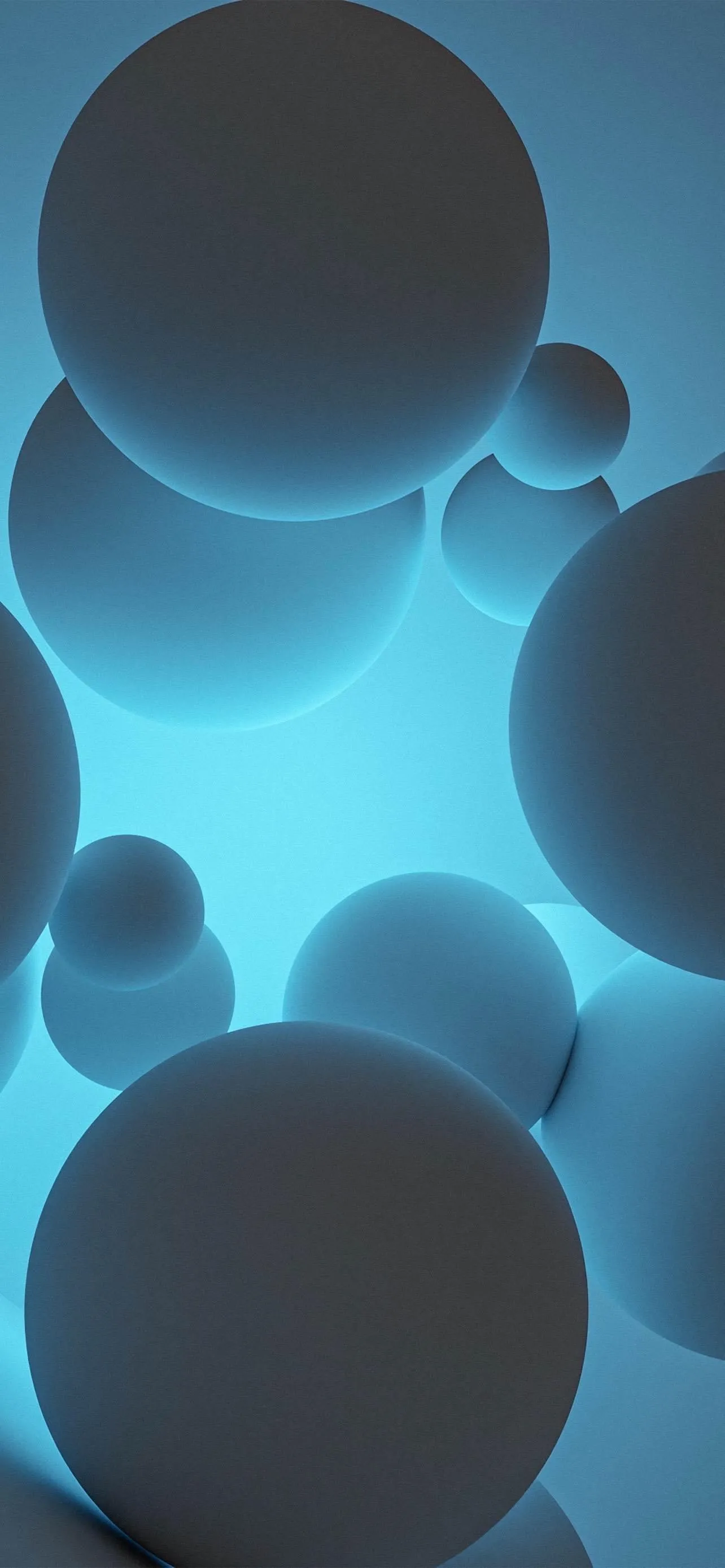 Blue Circles Forming Smooth Abstract 3D Bubble Artwork