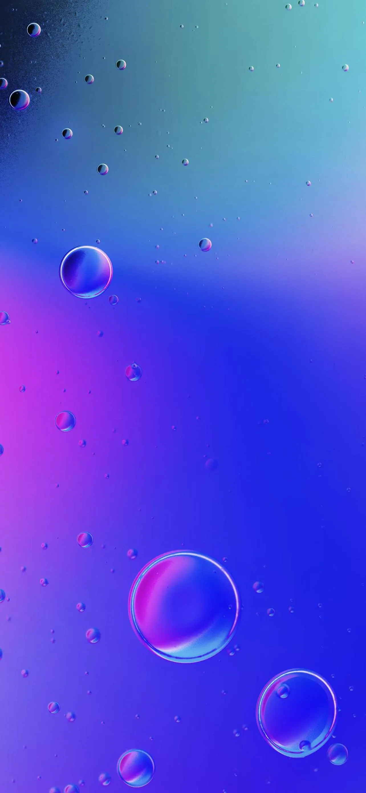 Blue Gradient Wallpaper with Floating Transparent Bubbles