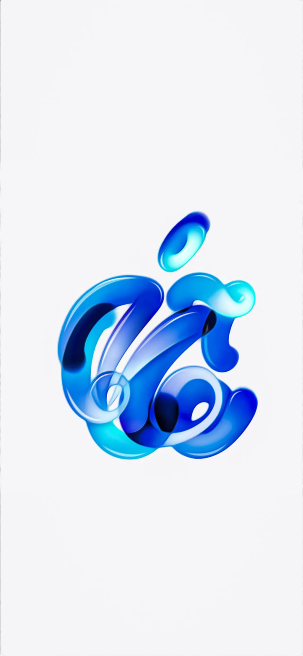 Blue Liquid Apple Logo Minimal Design Background Wallpaper