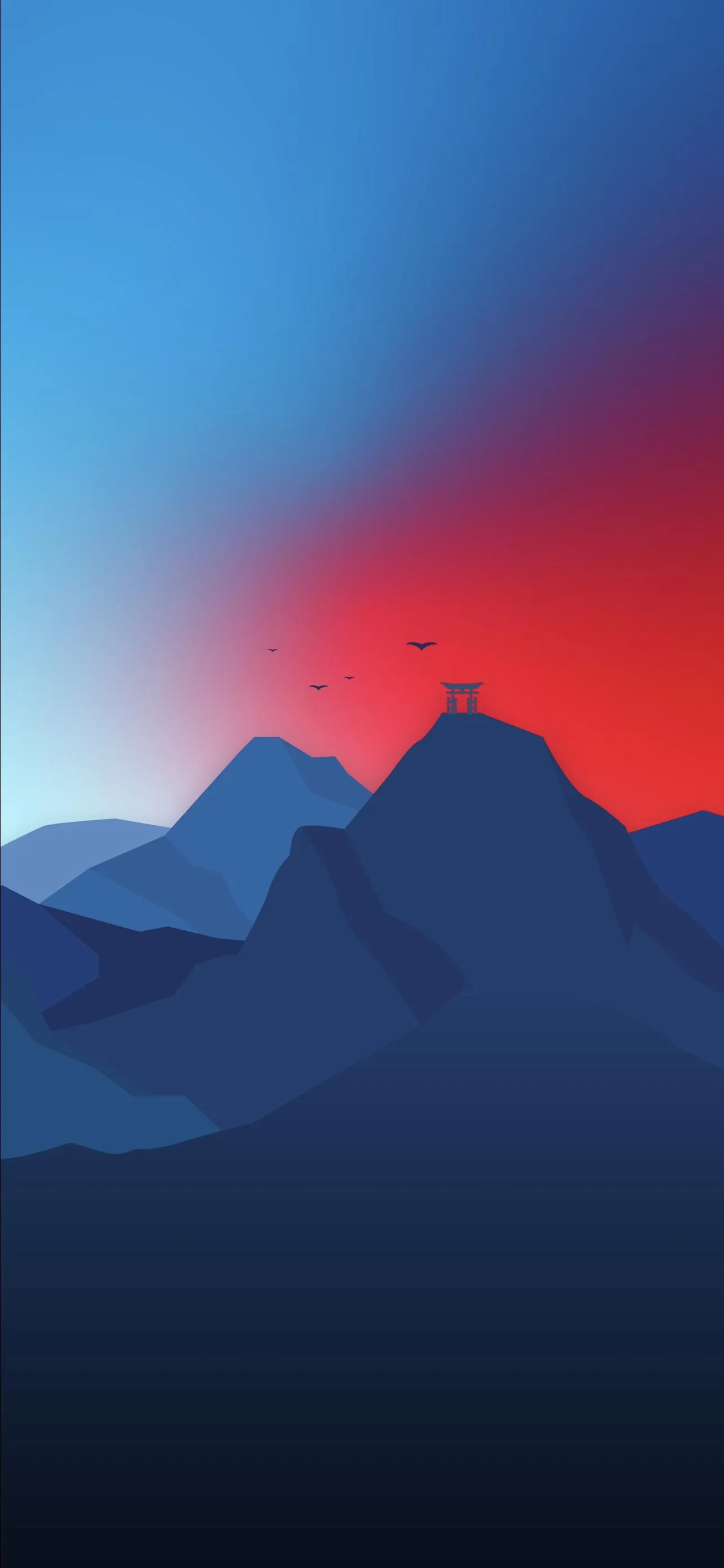 Blue Mountain Range Under Serene Morning Light Wallpaper