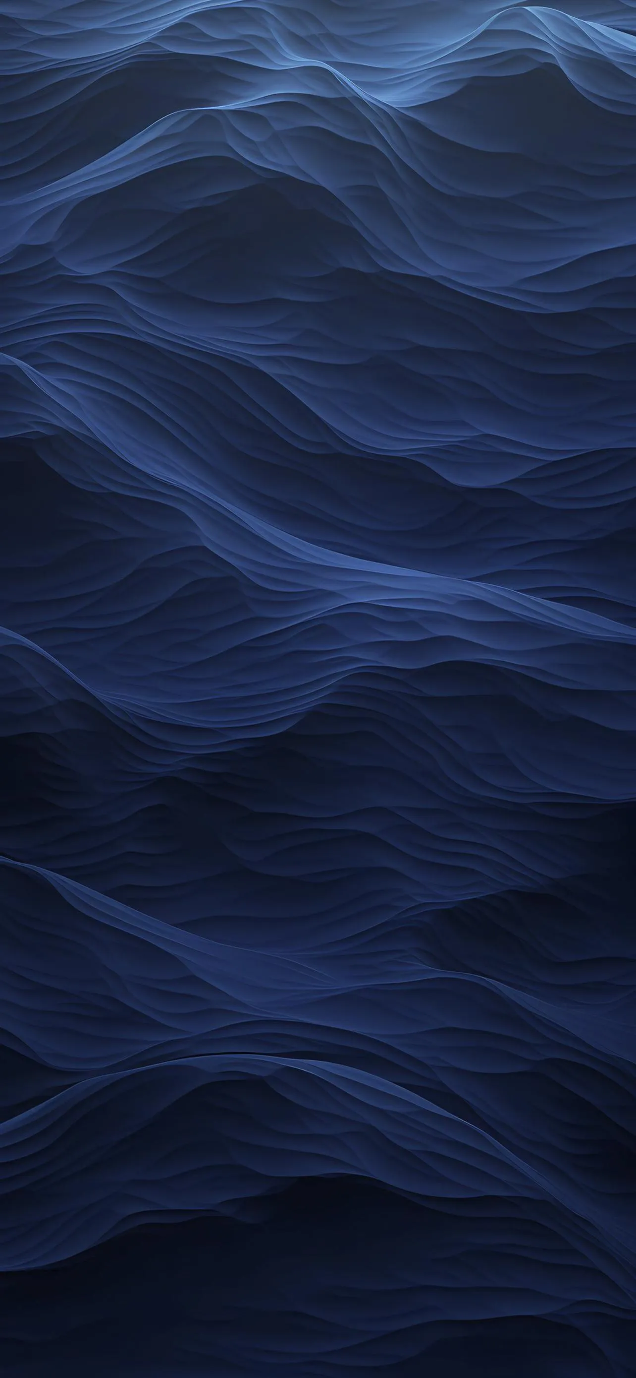 Blue Ocean Waves Texture in Minimalist Style Wallpaper