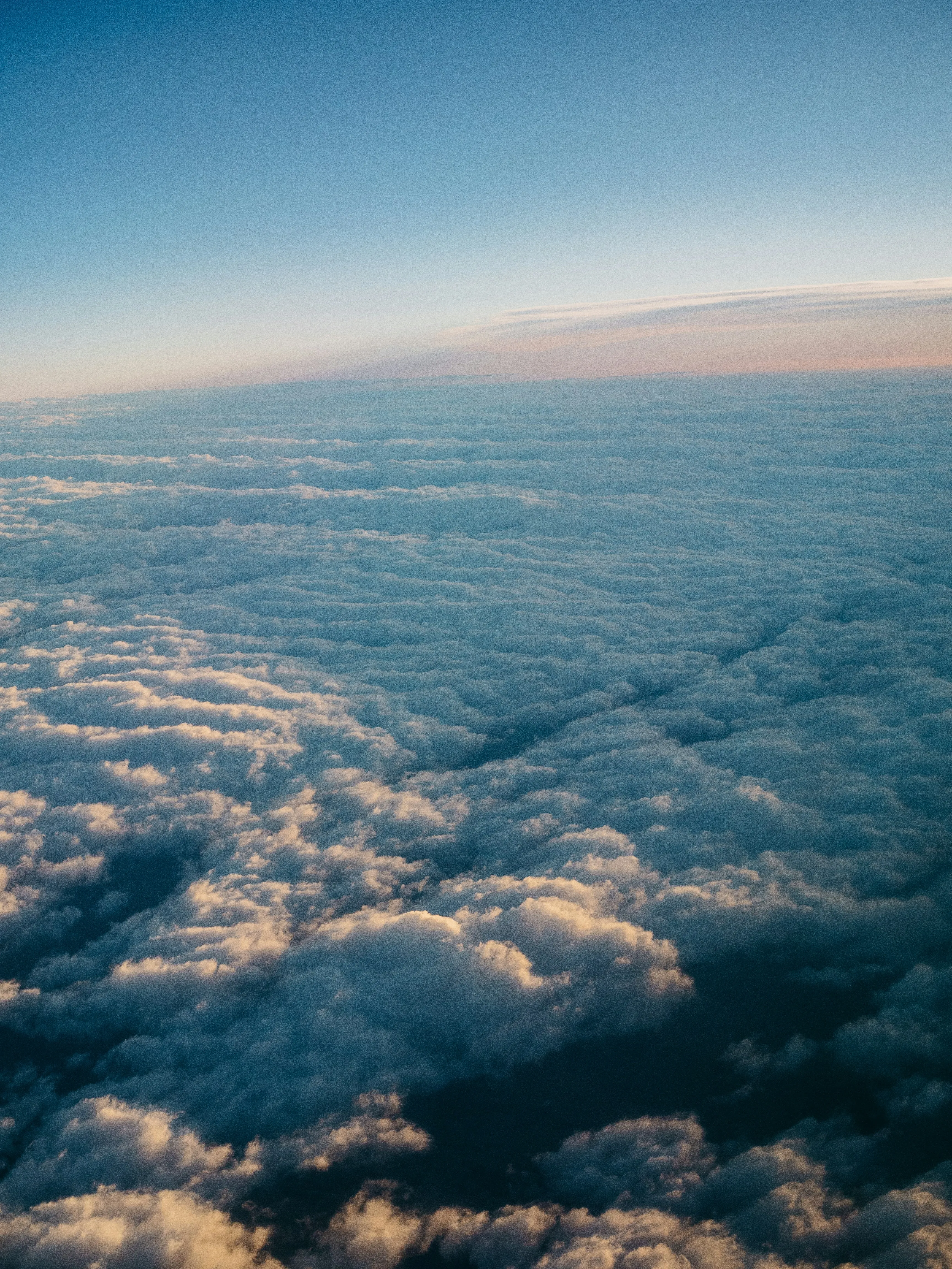 Blue Sky View from Above Clouds and Horizon Image HD