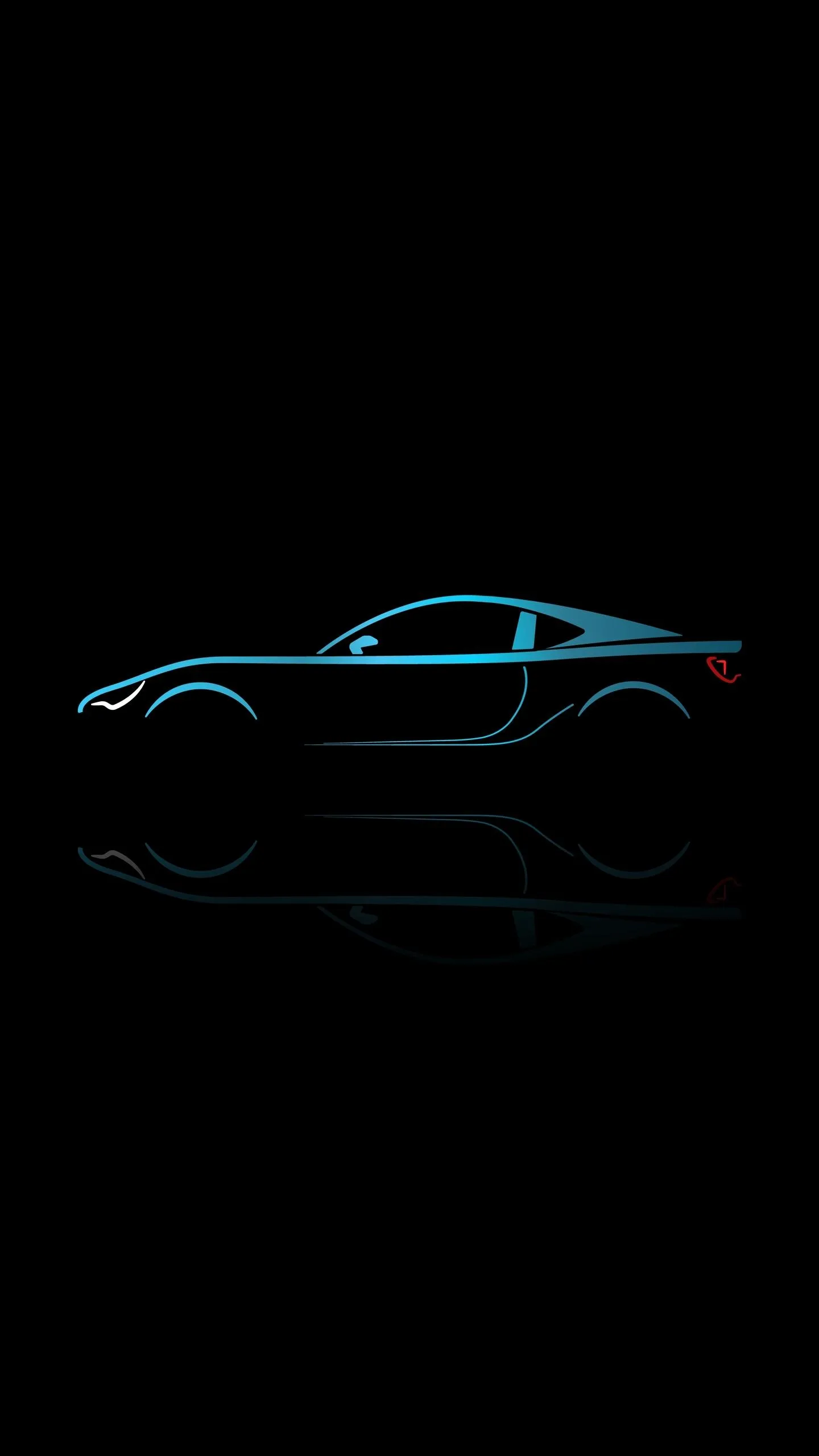 Blue Sports Car Highlighted in Black Darkness Wallpaper