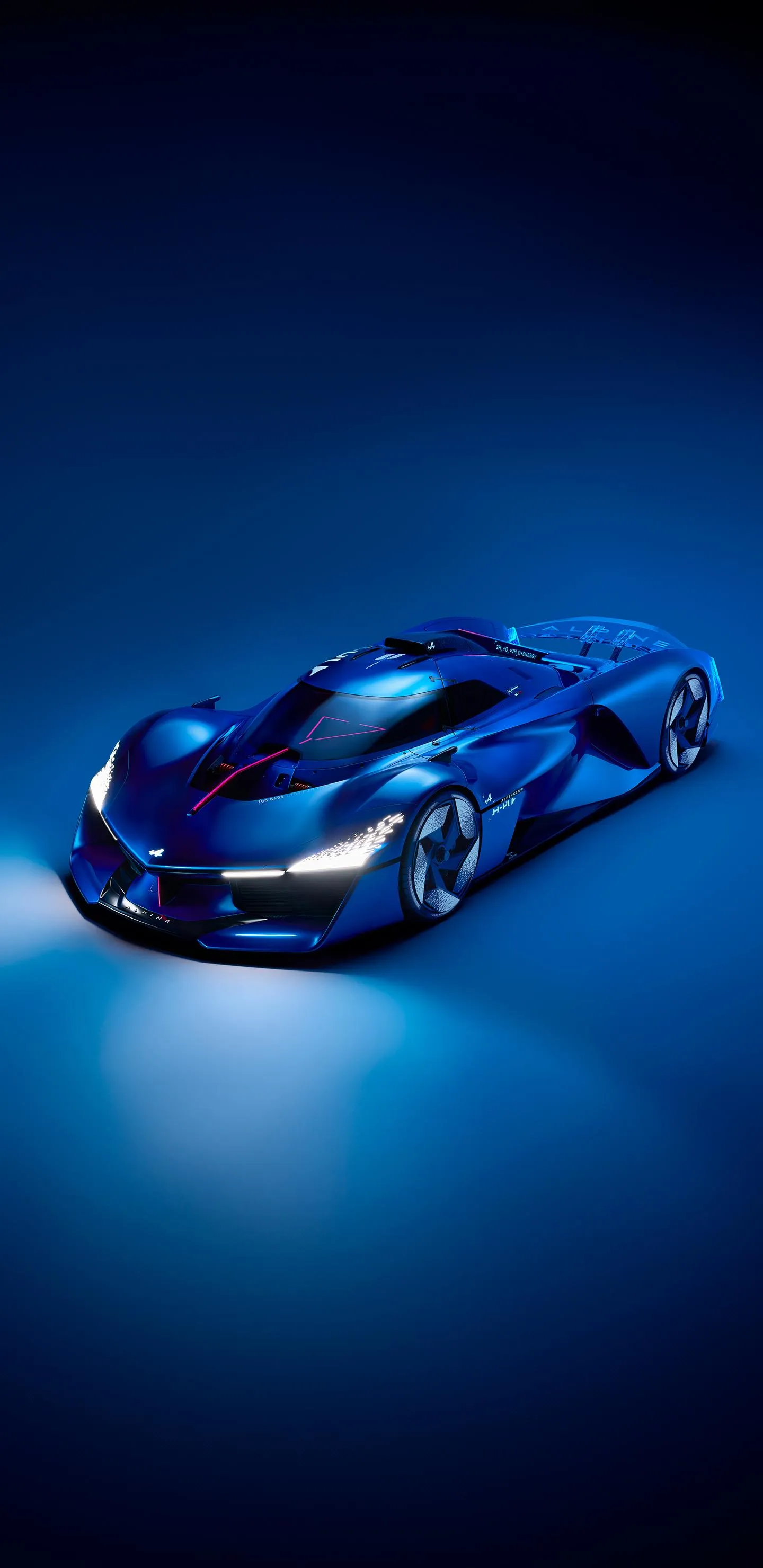 Blue Sports Car Under Soft Studio Lighting Wallpaper