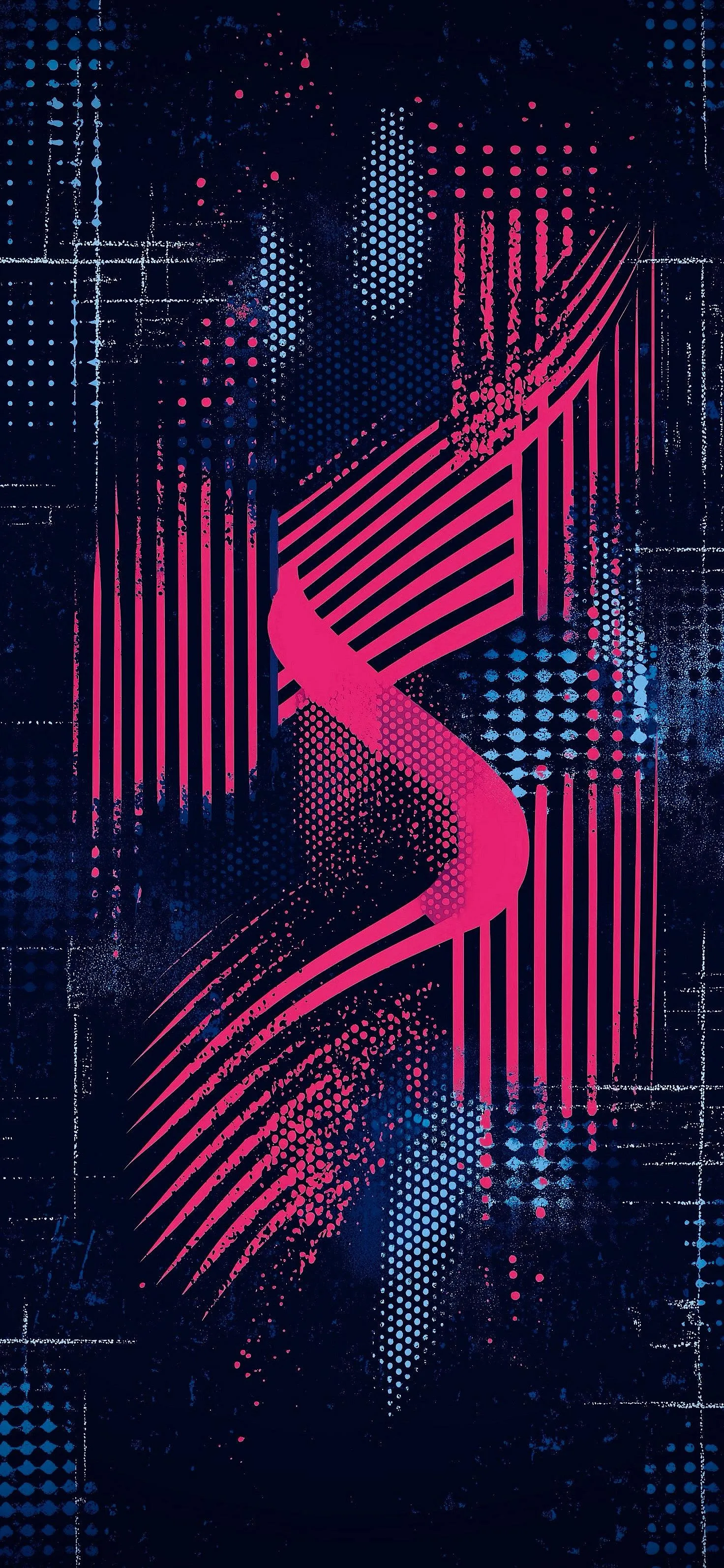 Bold and Modern Abstract Design with Neon Lines and Dots