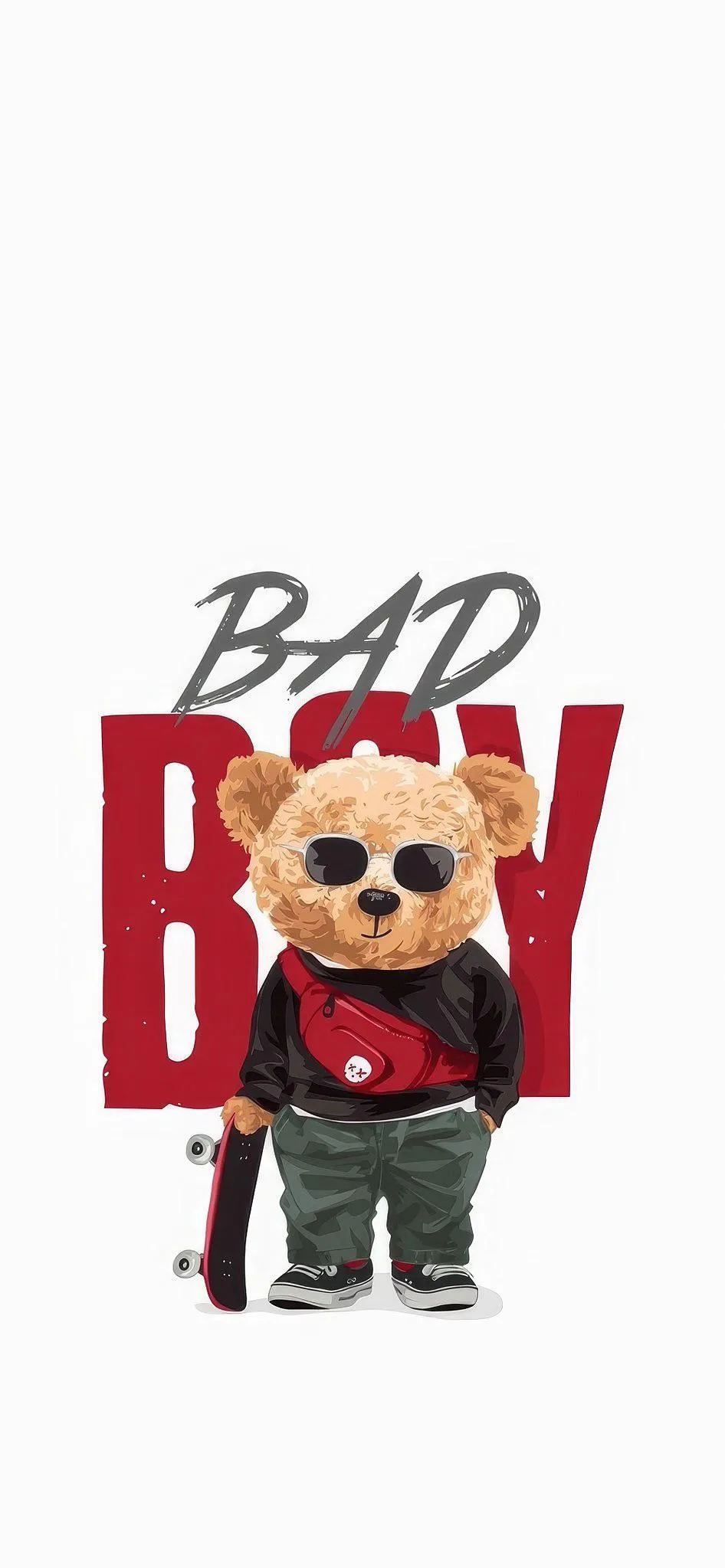 Bold Character with Red Text Bad Boy Illustration Wallpaper