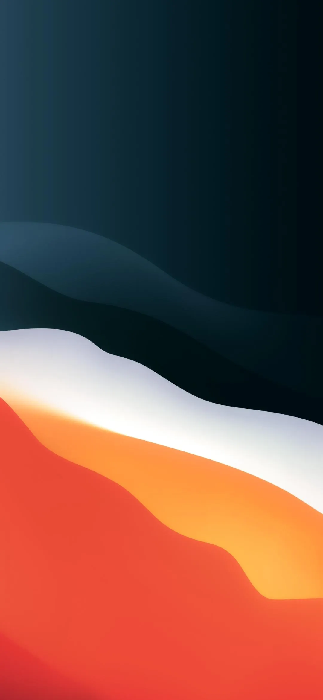 Bold Waves of Red and Orange Abstract Art Wallpaper