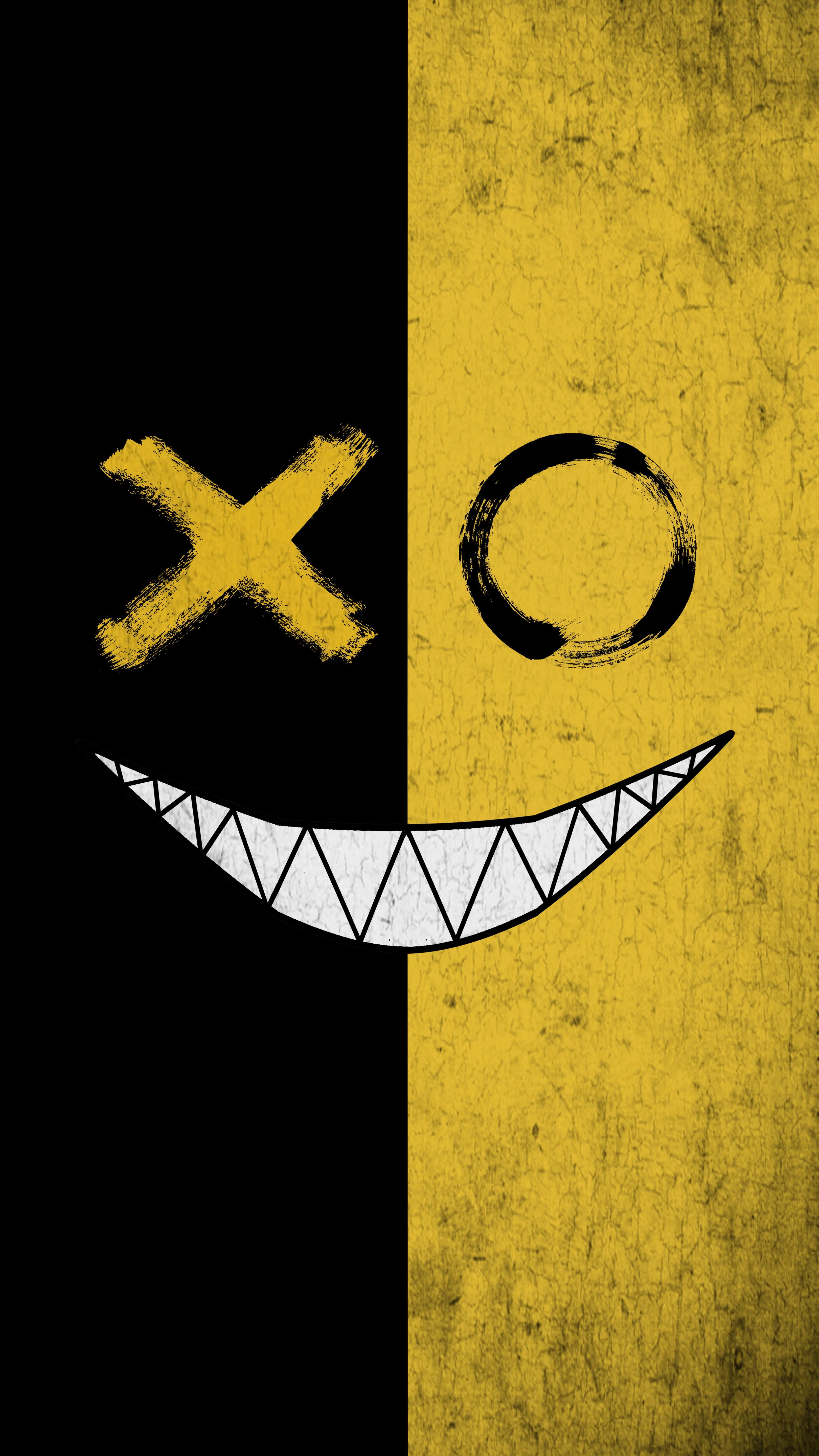 Bold Yellow and Black Abstract Design with Striking Contrast