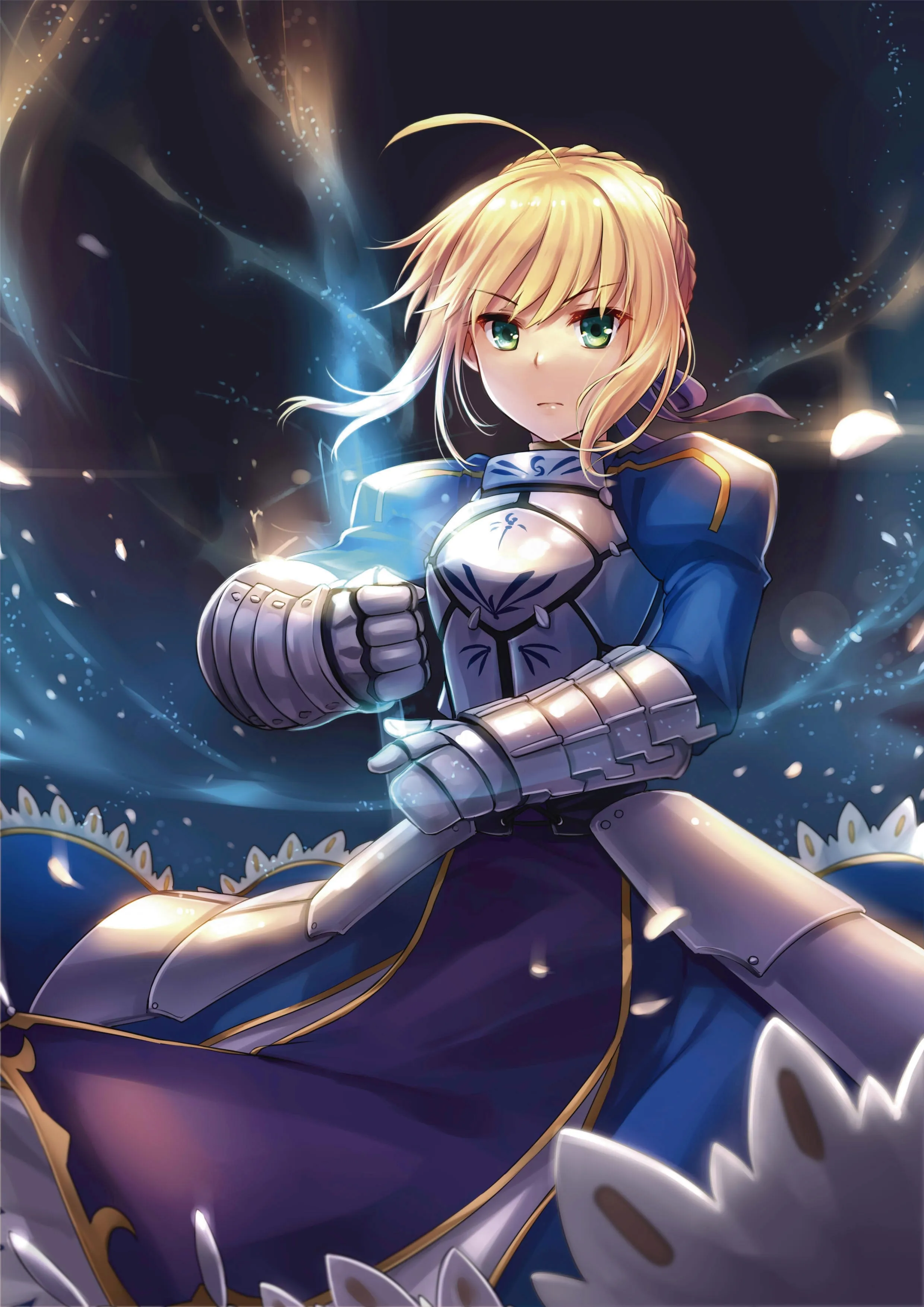 Brave Anime Warrior Holding Sword of Light Wallpaper