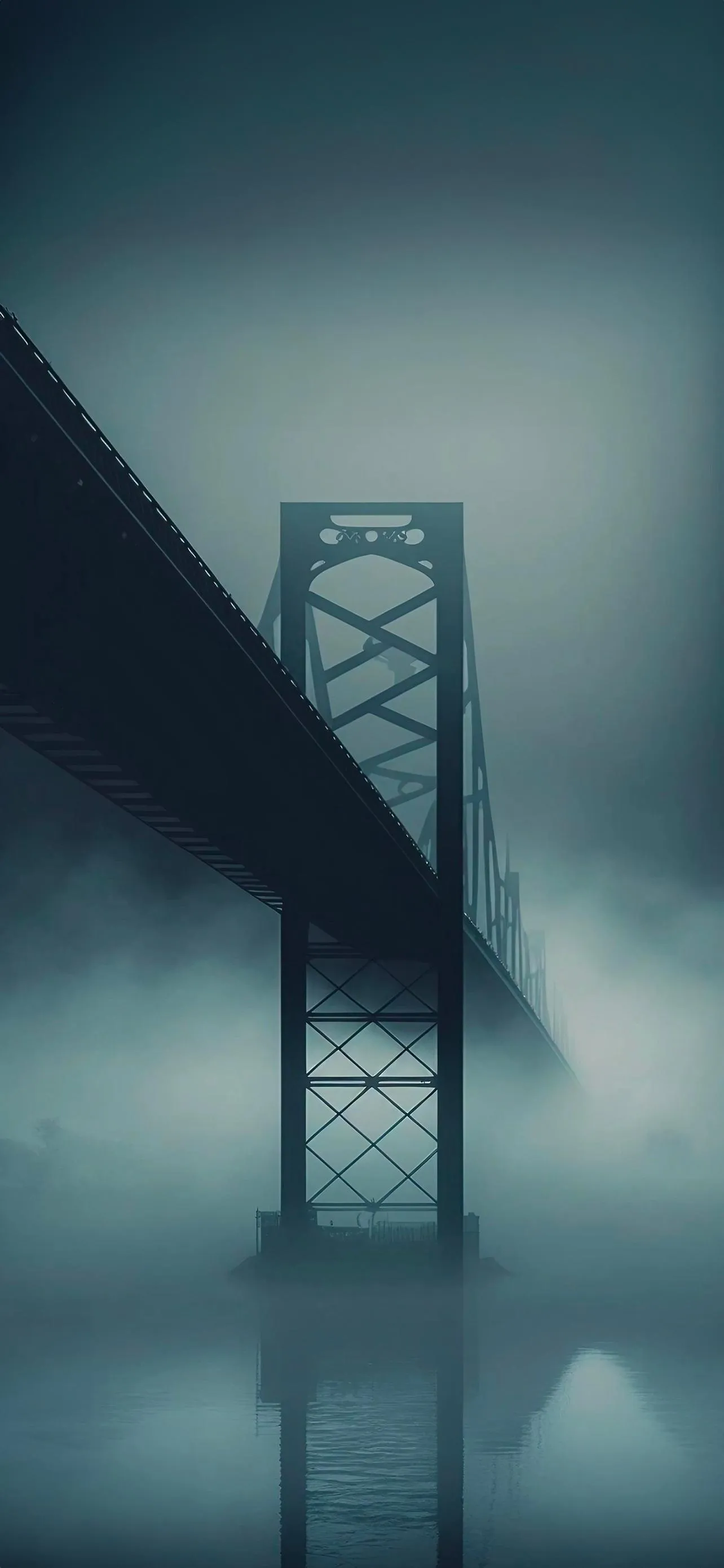 Bridge in Fog Wallpaper for Minimal Urban Aesthetic
