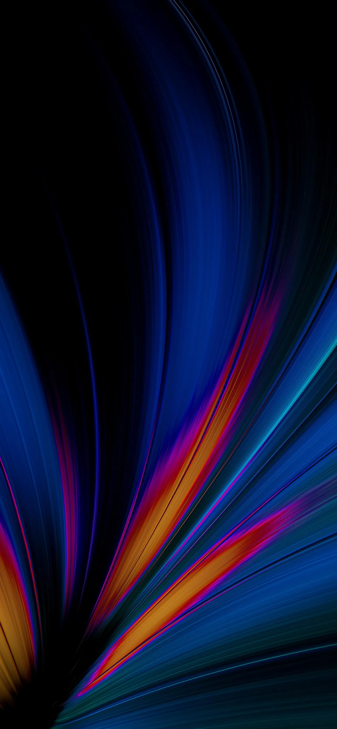 Bright Abstract Color Flares on a Dark Smooth Surface
