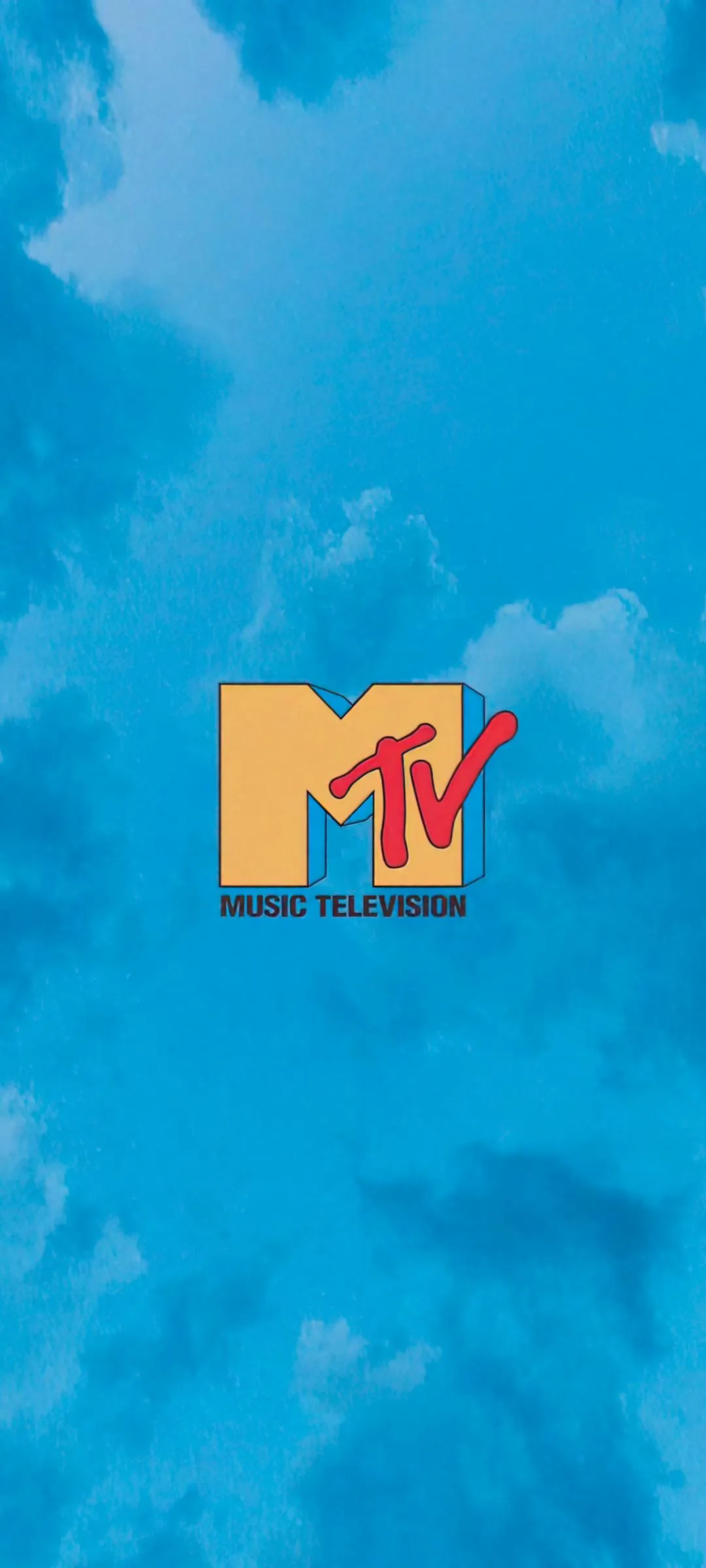 Bright Blue Background with Colorful MTV Logo Wallpaper