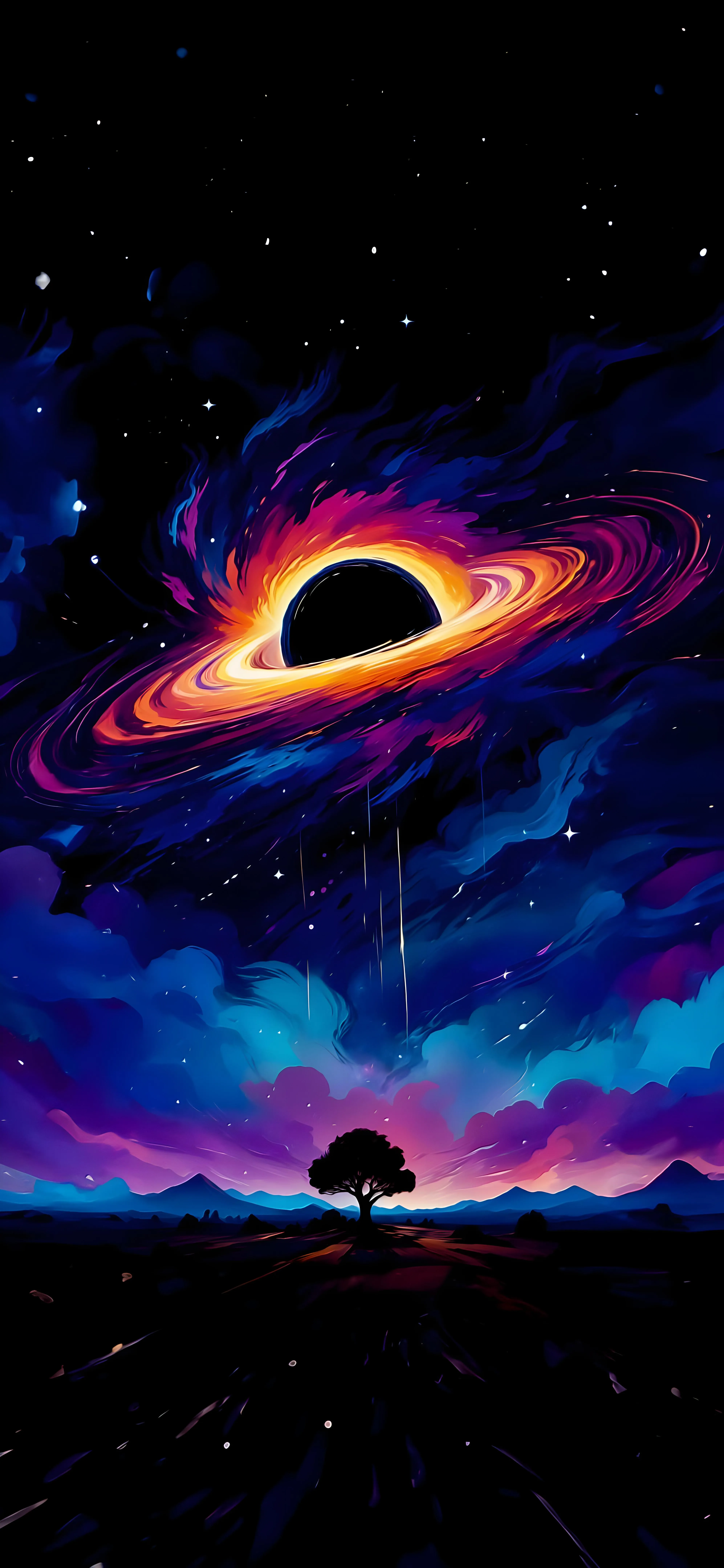 Bright Cosmic Portal With Pink and Blue Galaxy Energy