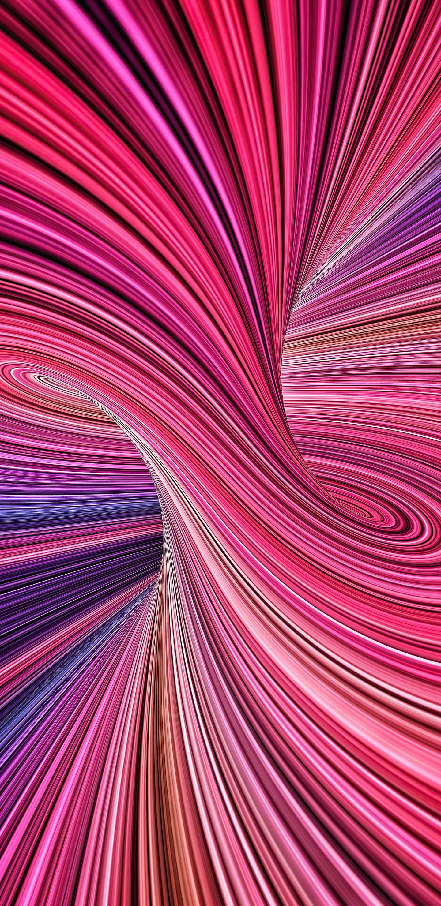 Bright Pink and Purple Flowing Lines Abstract Digital Art