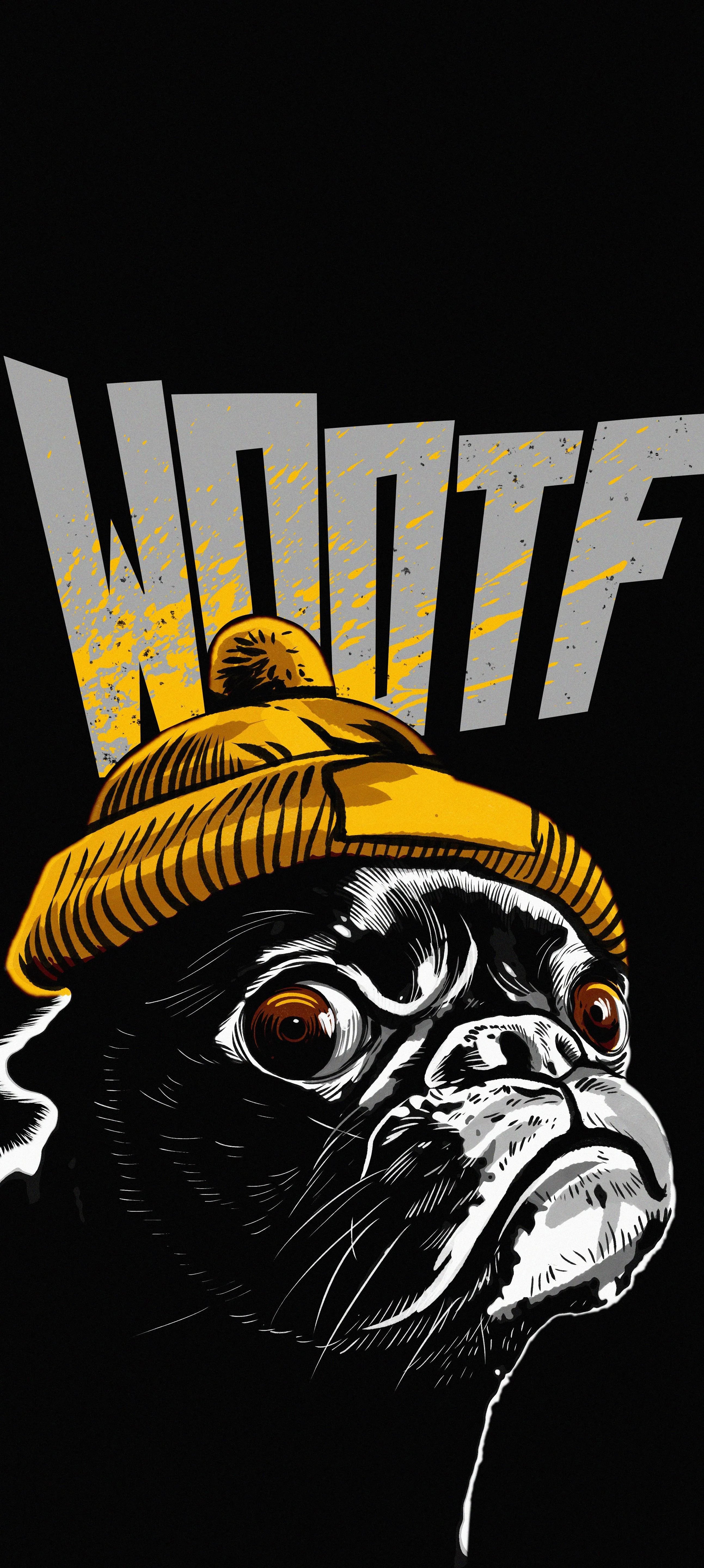Bulldog in Cap with Hootf Text Graffiti Style Image 4K