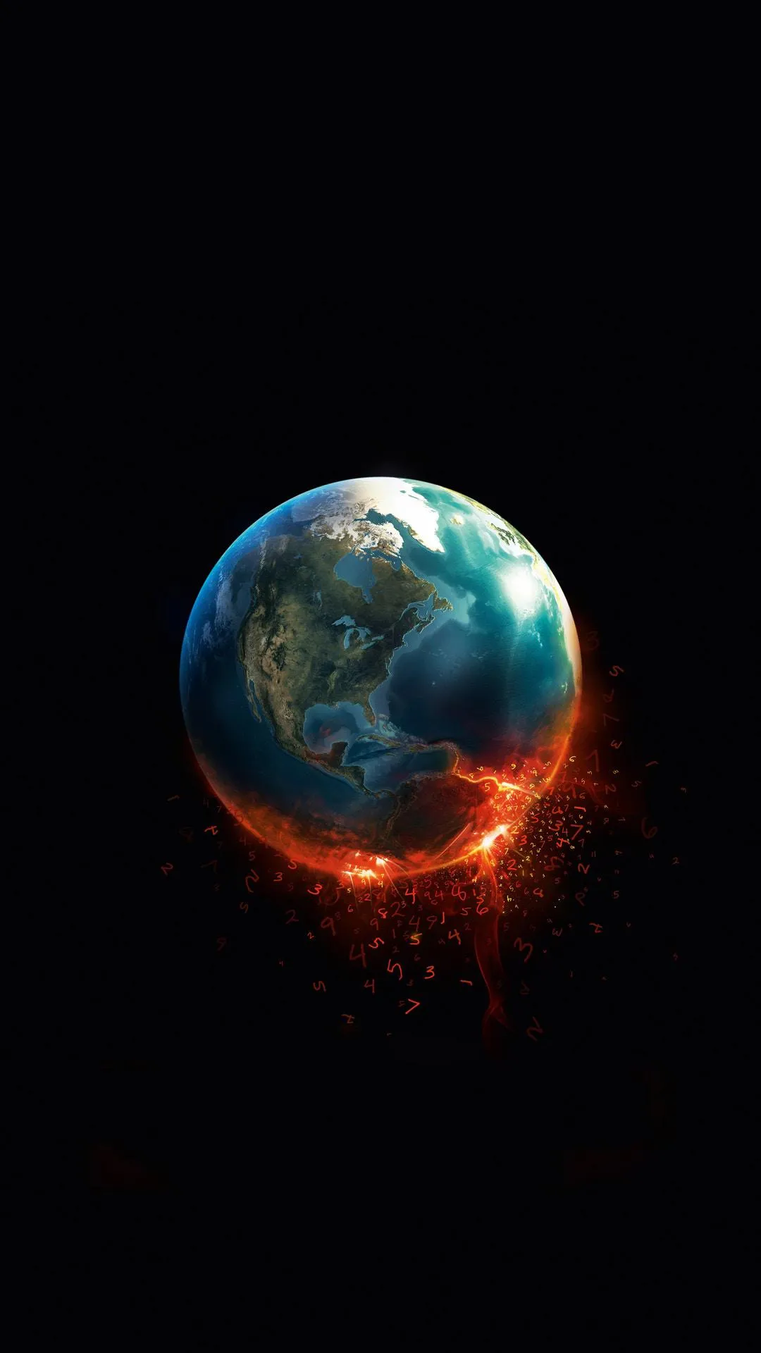Burning Earth Concept Digital Planet Artwork Wallpaper