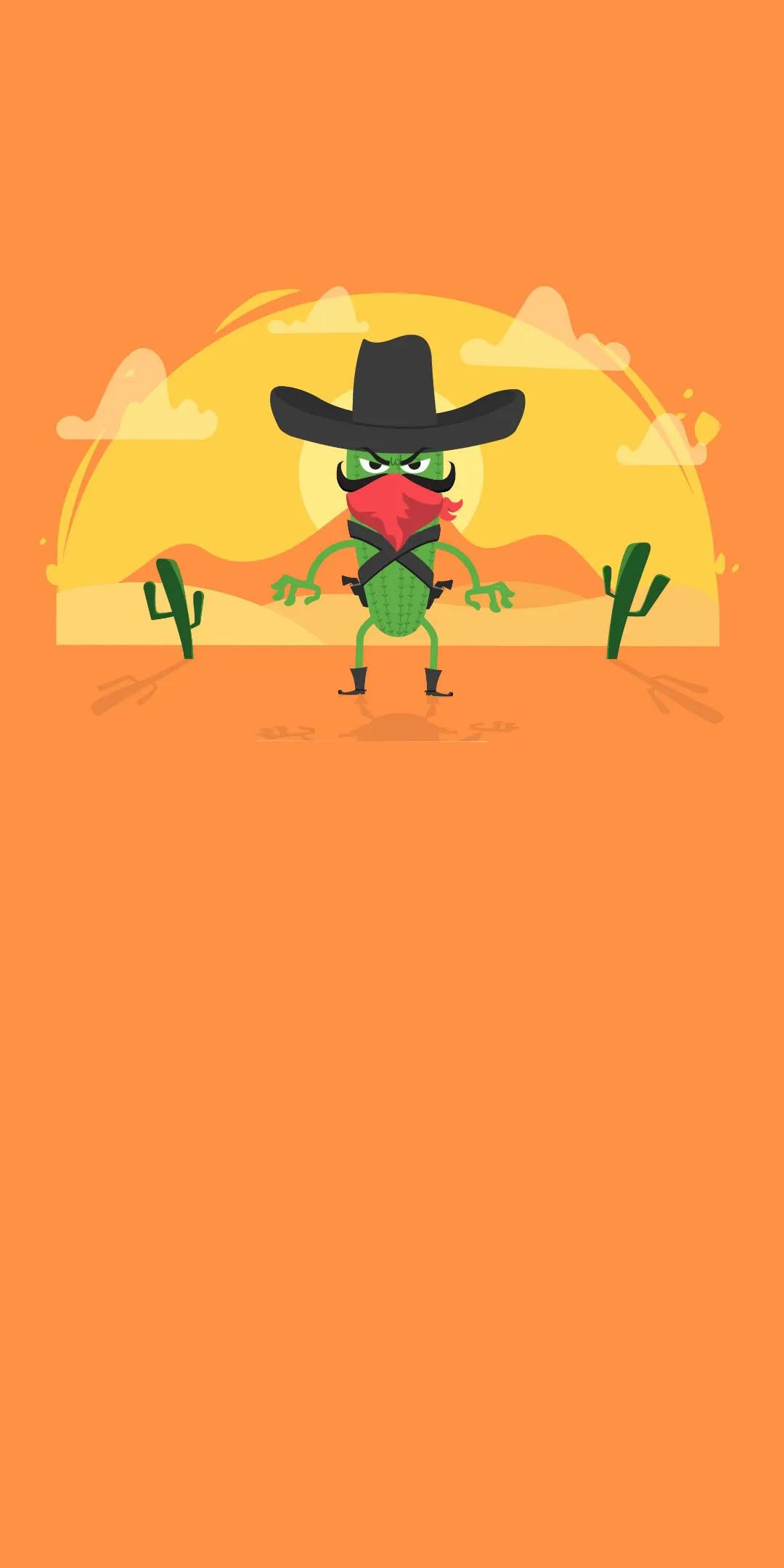 Cactus Cowboy in the Desert Sunset With a Bandana and Hat
