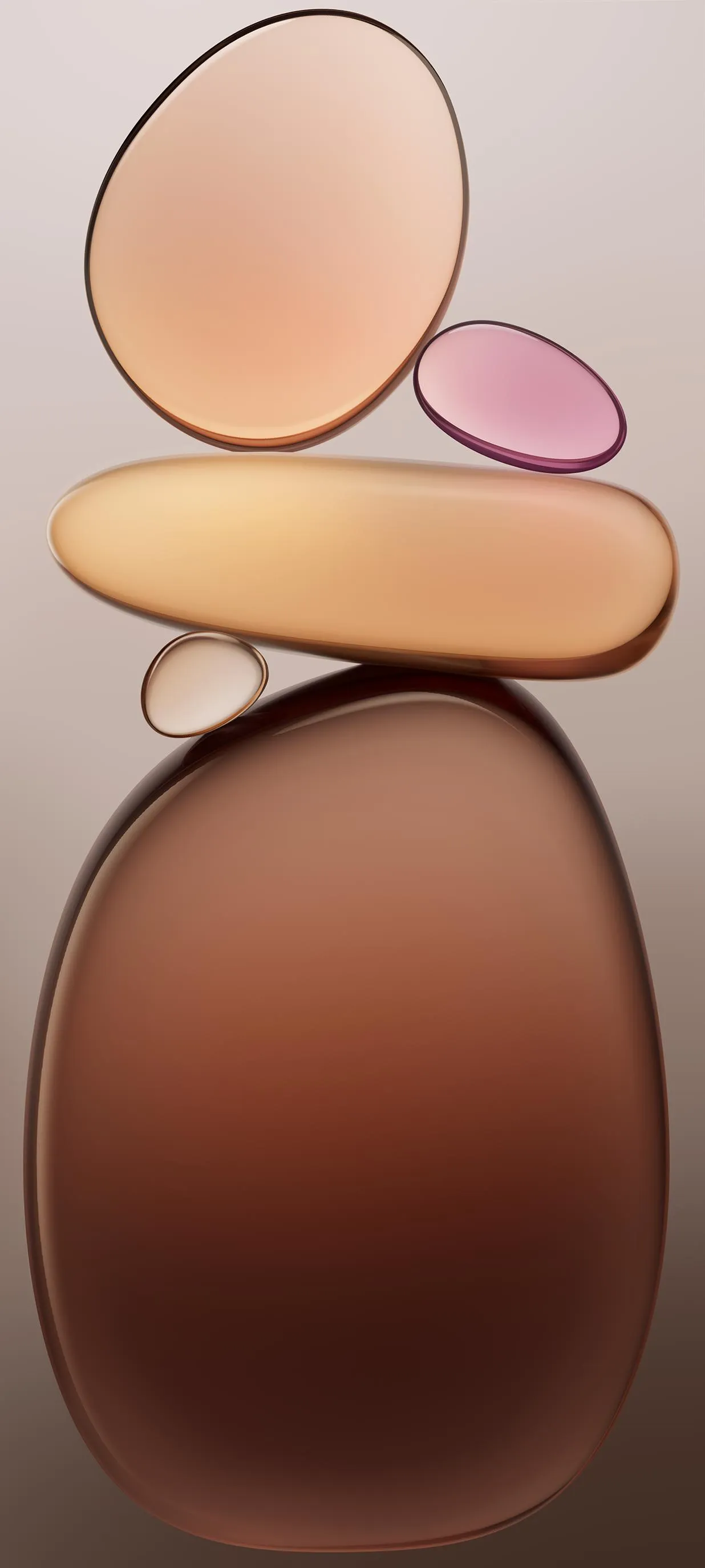 Calm Abstract Pebble Shapes in Warm Earth Tones Design