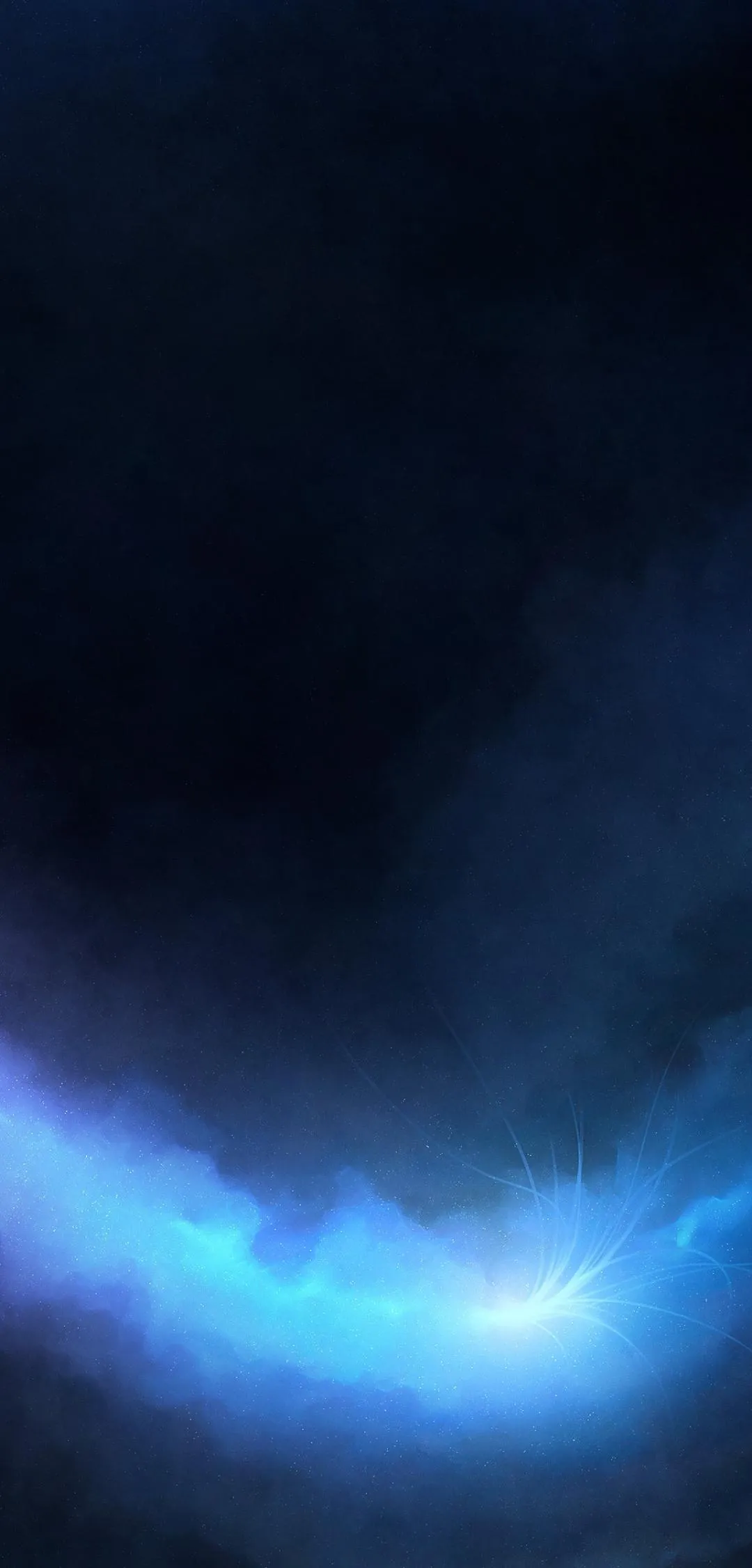 Calm Blue Night Sky with Gentle Cloud Light Wallpaper