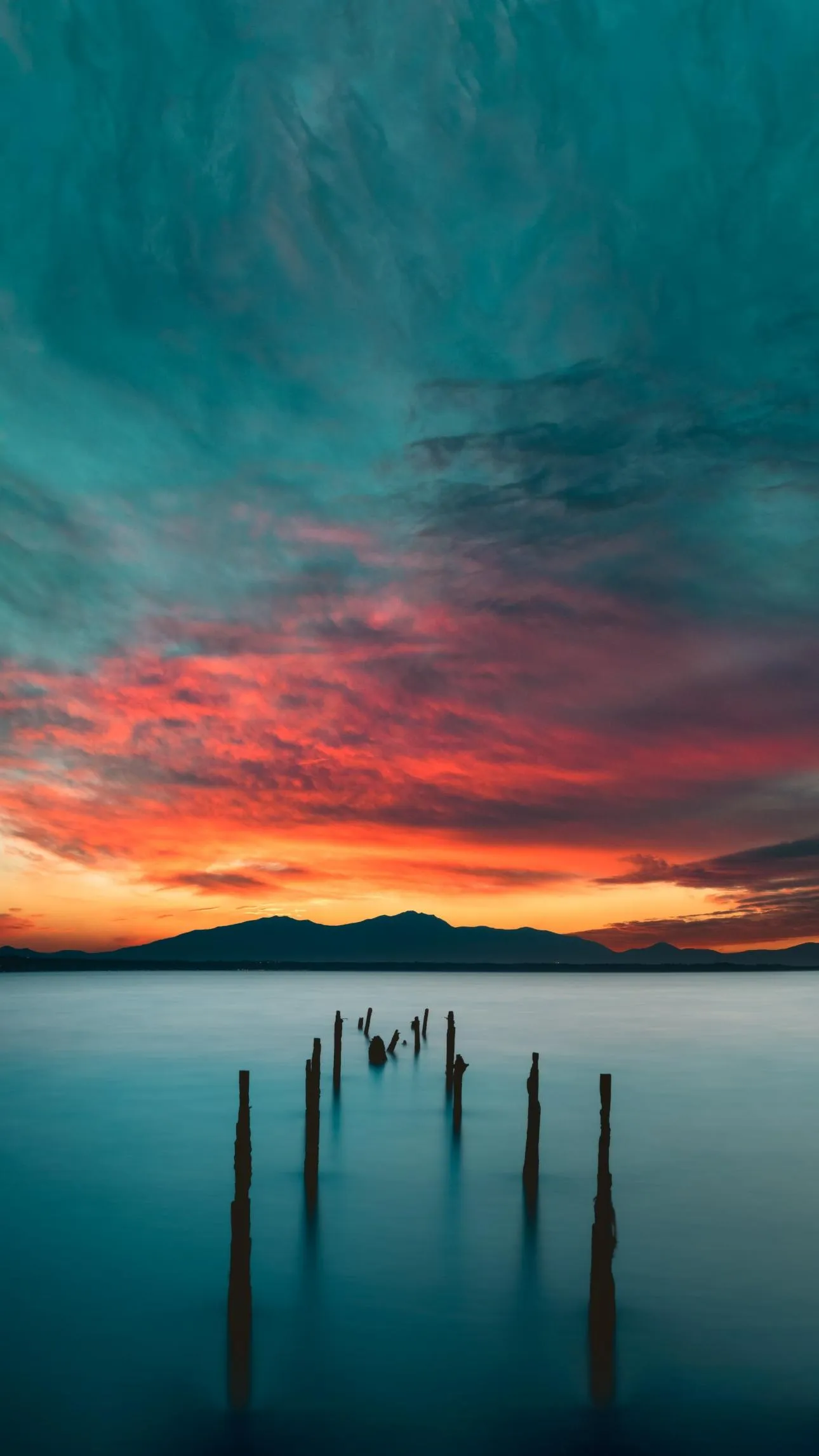 Calm Ocean Sunset Serene Landscape Wallpaper Background